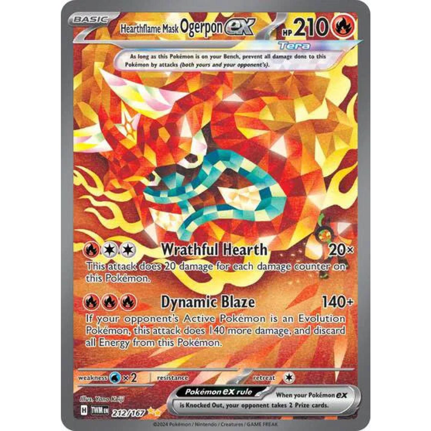 Hearthflame Mask Ogerpon ex 212/167 - Twilight Masquerade - Holofoil