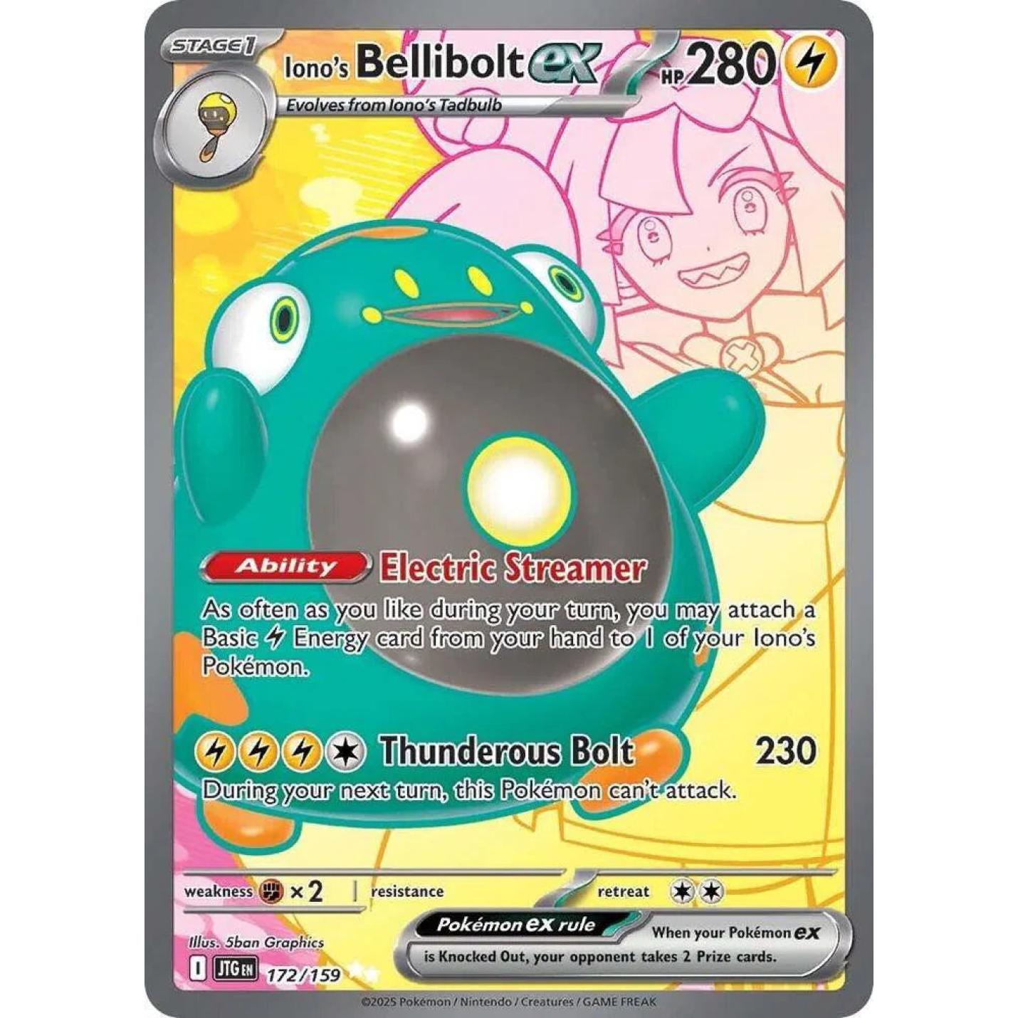 Iono's Bellibolt ex 172/159 - Journey Together - Holofoil