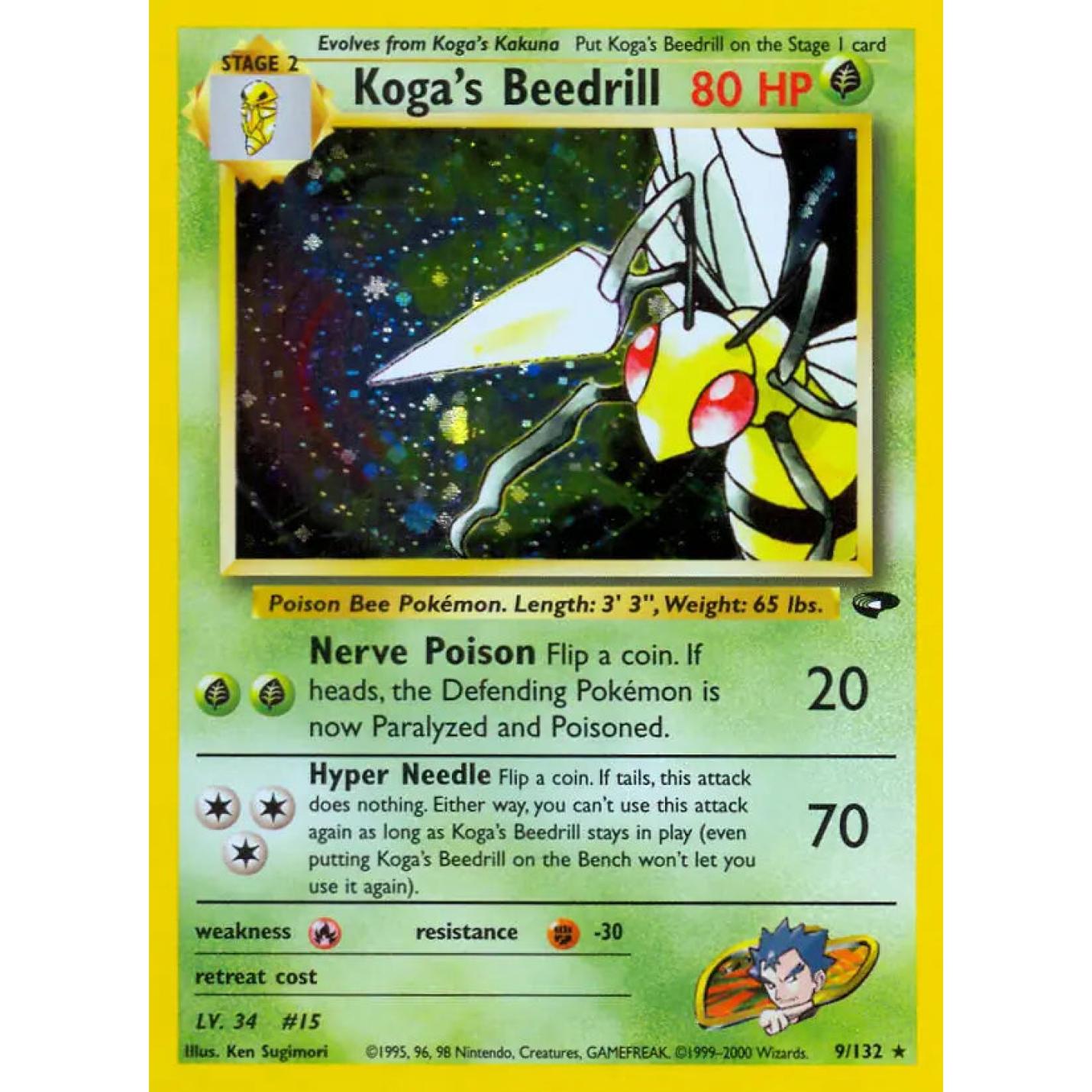 Koga's Beedrill 9/132 - Gym Challenge (Unlimited) - Holofoil