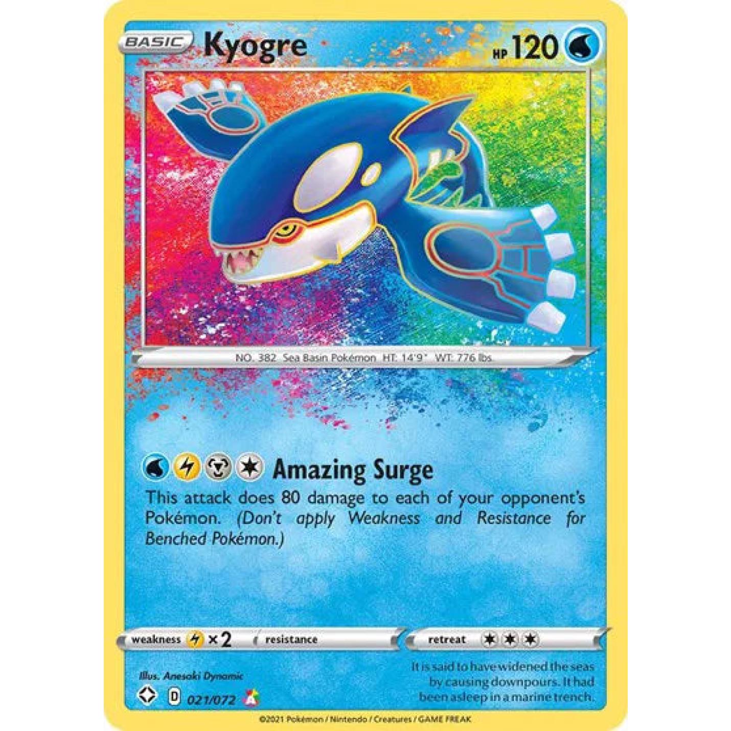 Kyogre 021/072 - Shining Fates - Holofoil