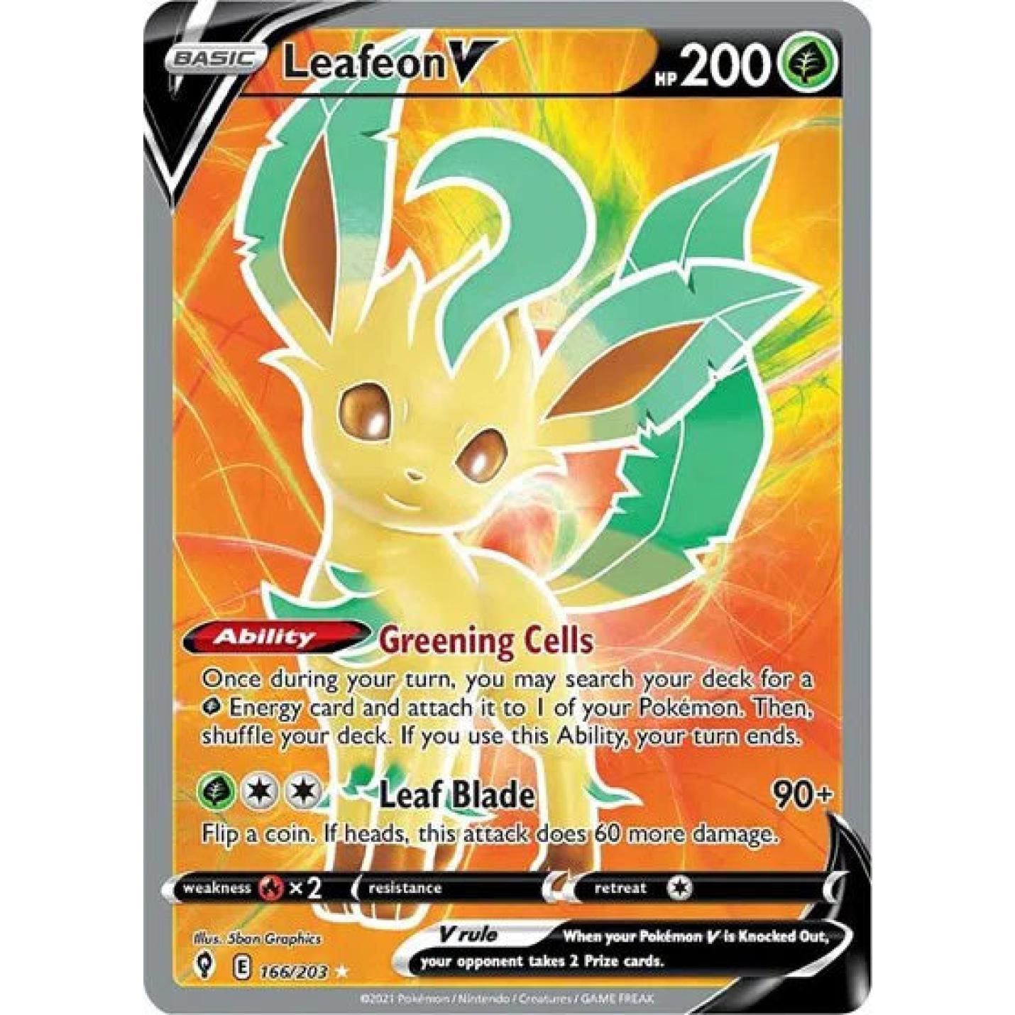 Leafeon V 166/203 - Evolving Skies - Holofoil