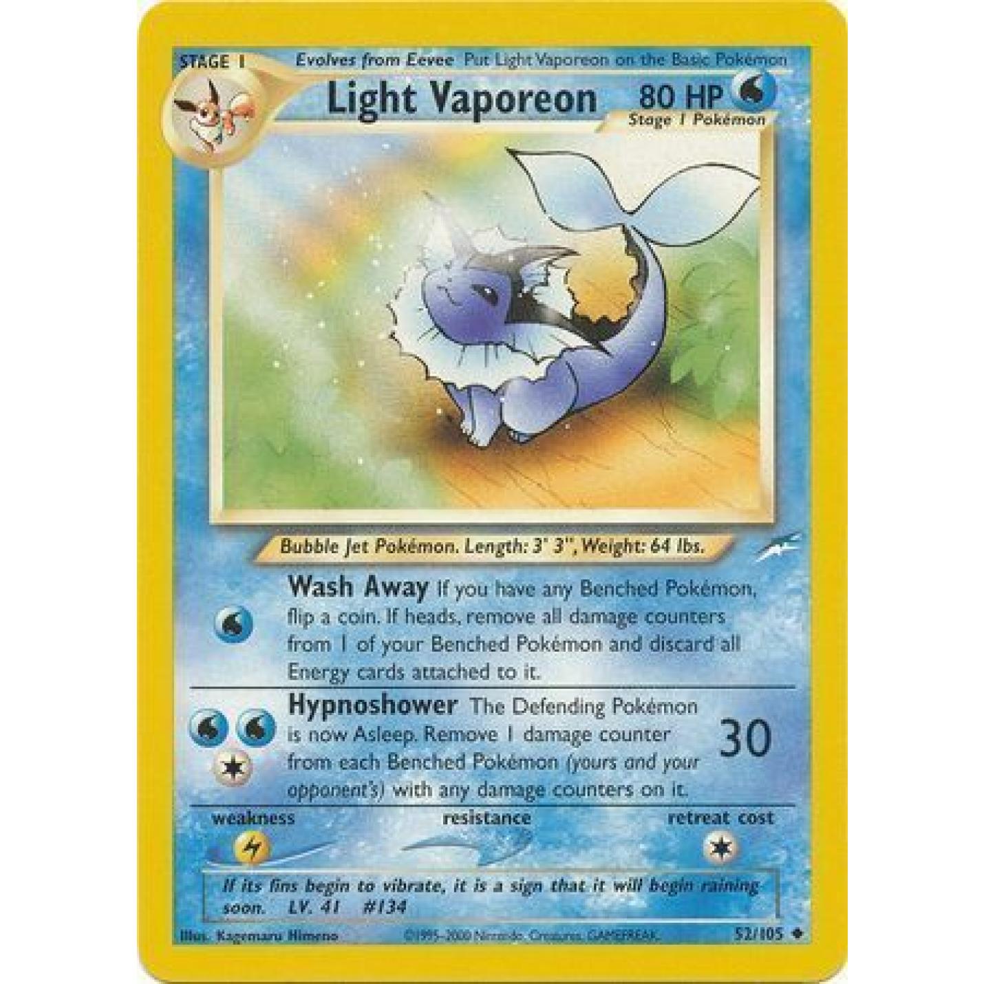 Light Vaporeon 52/105 - Neo Destiny (Unlimited) - Normal