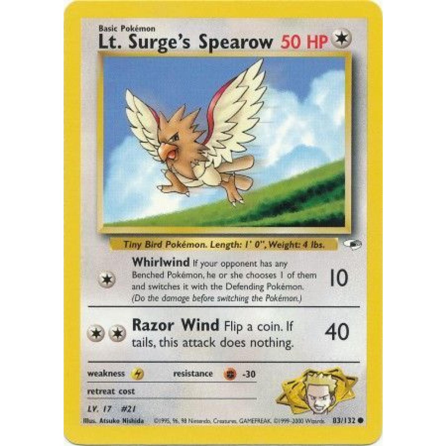 Lt. Surge's Spearow 83/132 - Gym Heroes (Unlimited) - Normal