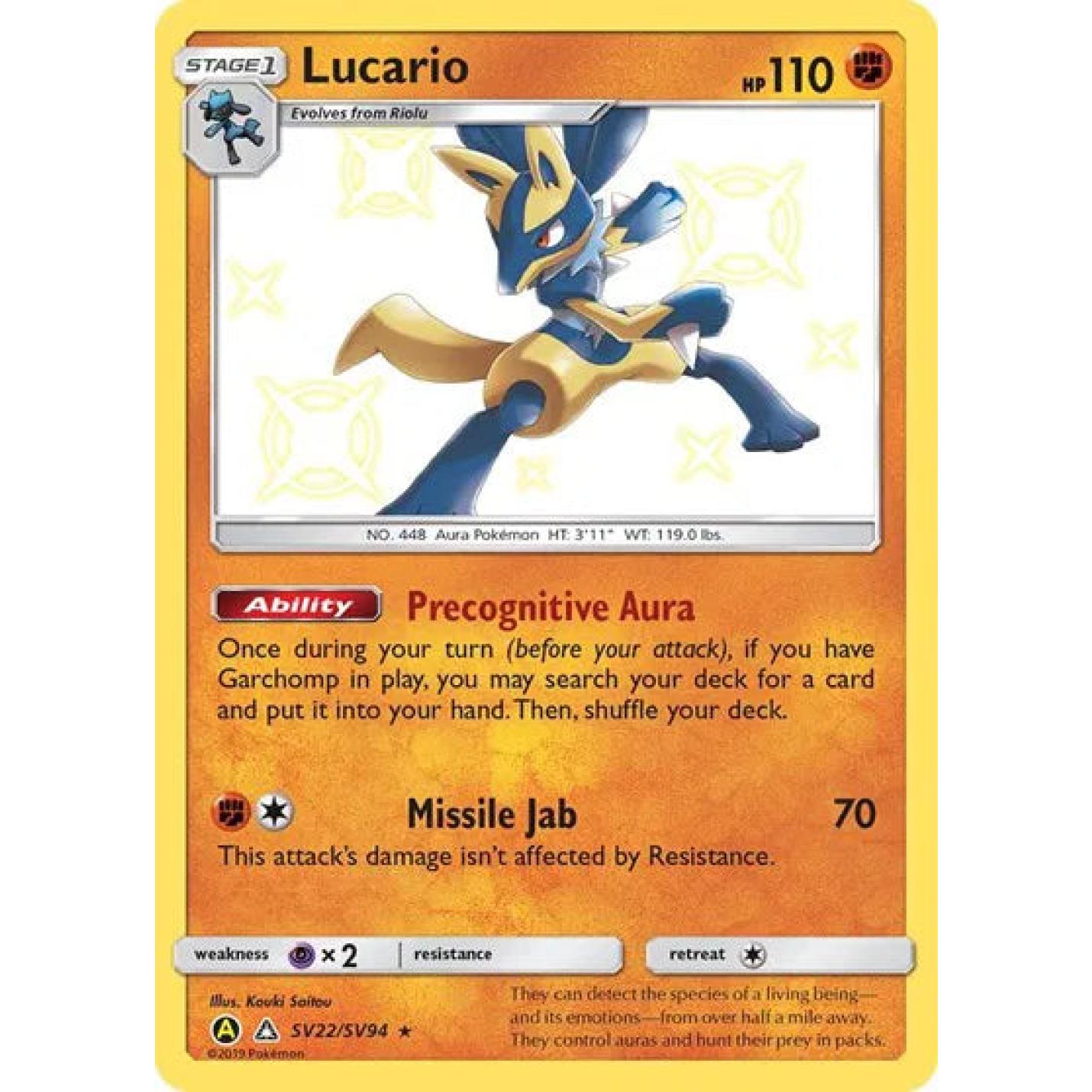 Lucario SV22/SV94  - Hidden Fates: Shiny Vault - Holofoil