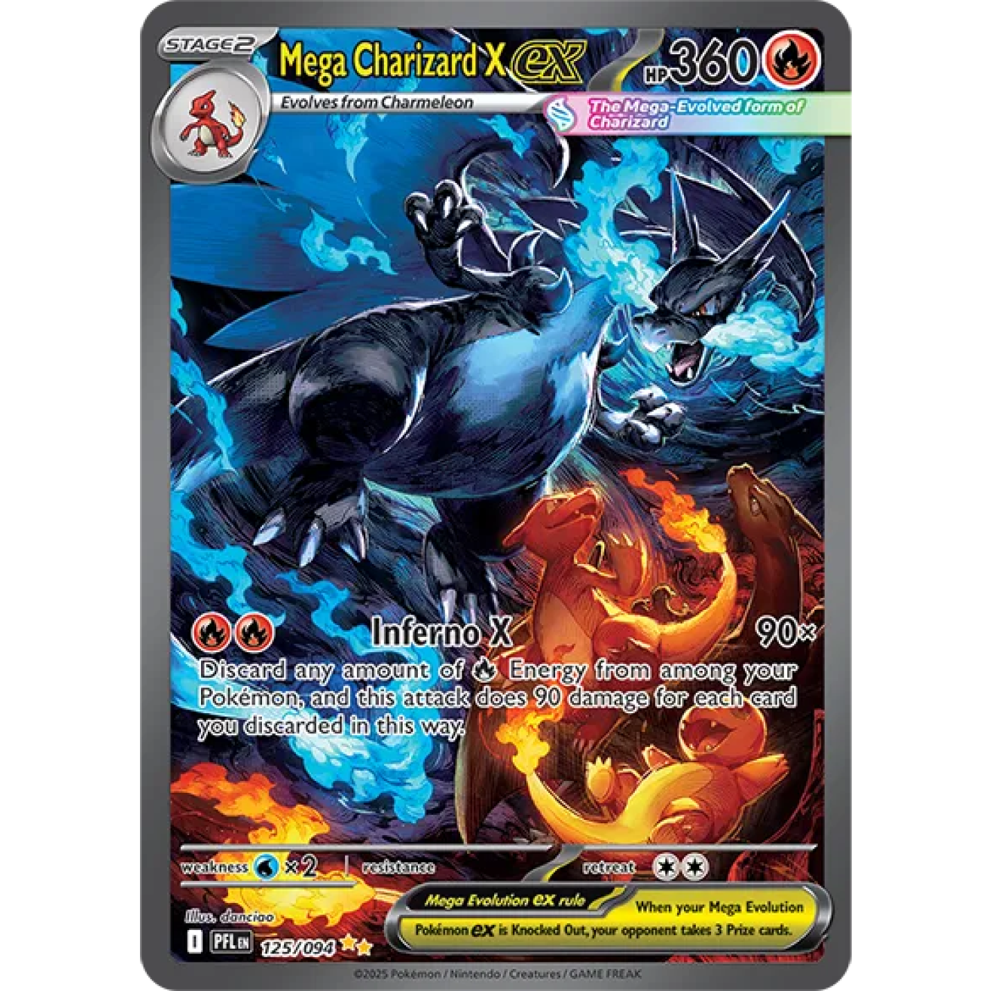 Mega Charizard X ex 125/094 - Phantasmal Flames - Holofoil