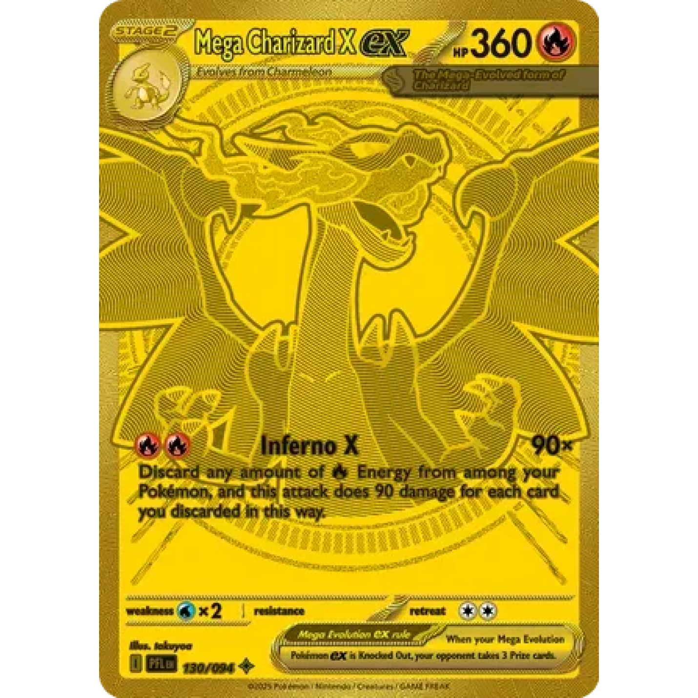 Mega Charizard X ex 130/094 - Phantasmal Flames - Holofoil
