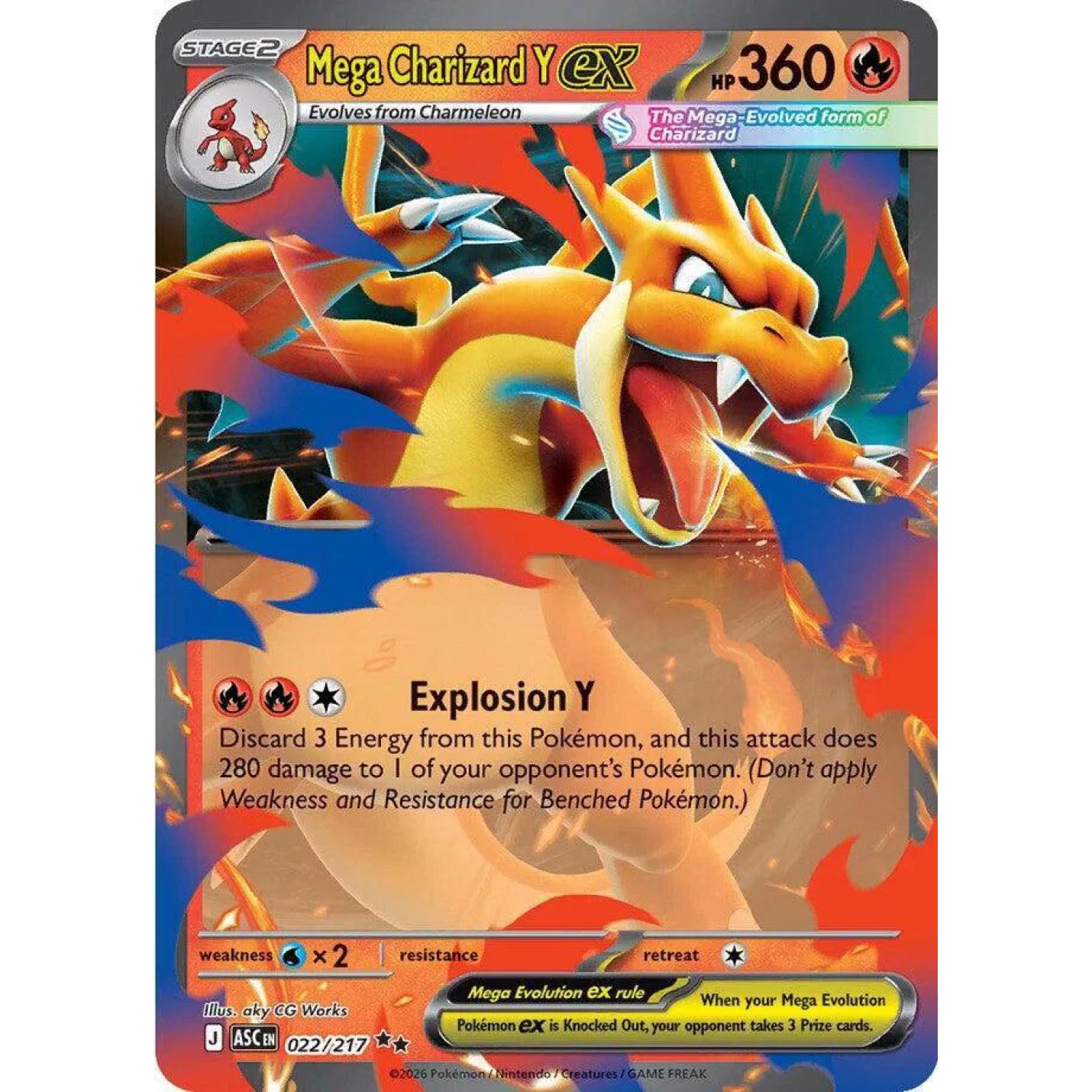 Mega Charizard Y ex 022/217 - Ascended Heroes - Holofoil