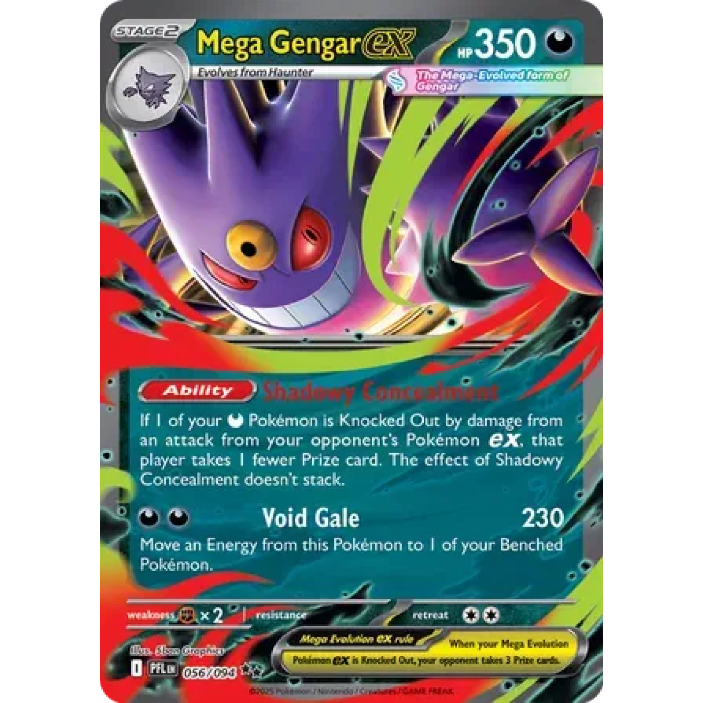 Mega Gengar ex 056/094 - Phantasmal Flames - Holofoil