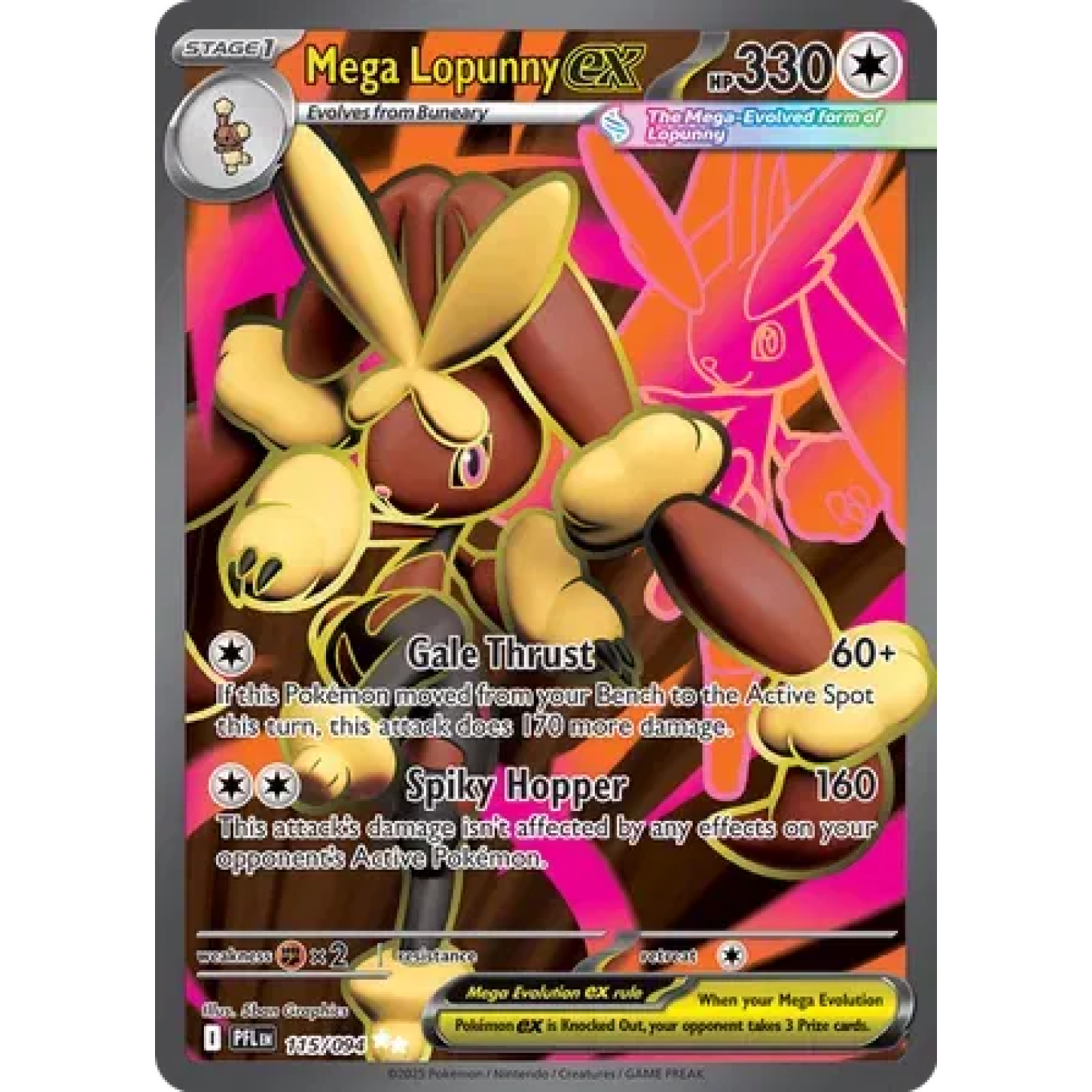 Mega Lopunny ex 115/094 - Phantasmal Flames - Holofoil