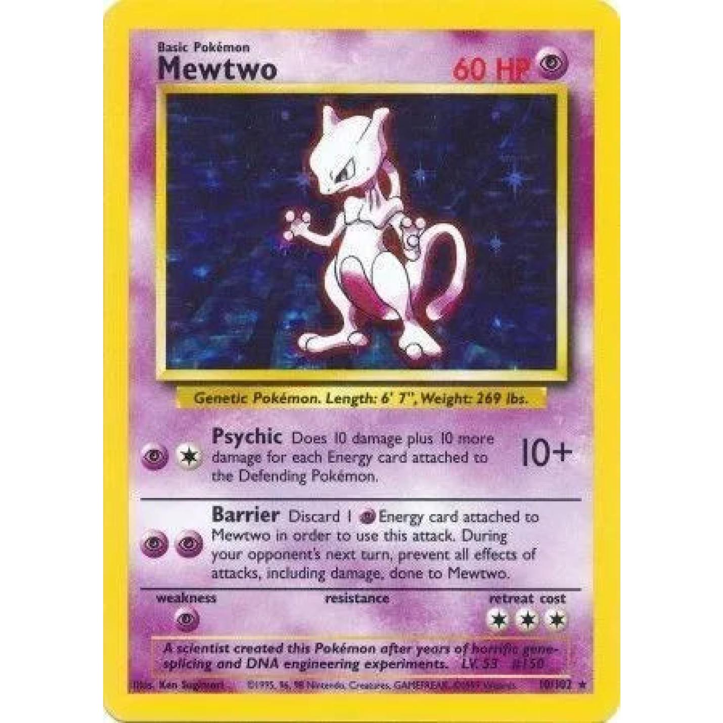Mewtwo 10/102 - Base Set (Unlimited) - Holofoil
