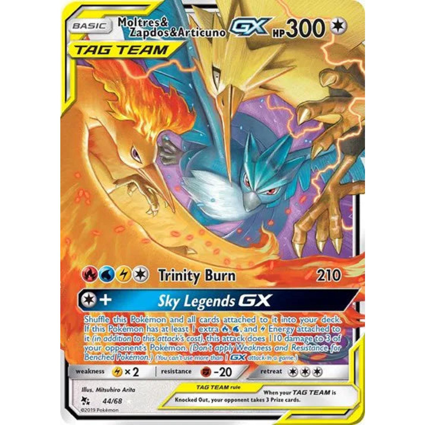 Moltres & Zapdos & Articuno GX 44/68 - Hidden Fates - Holofoil