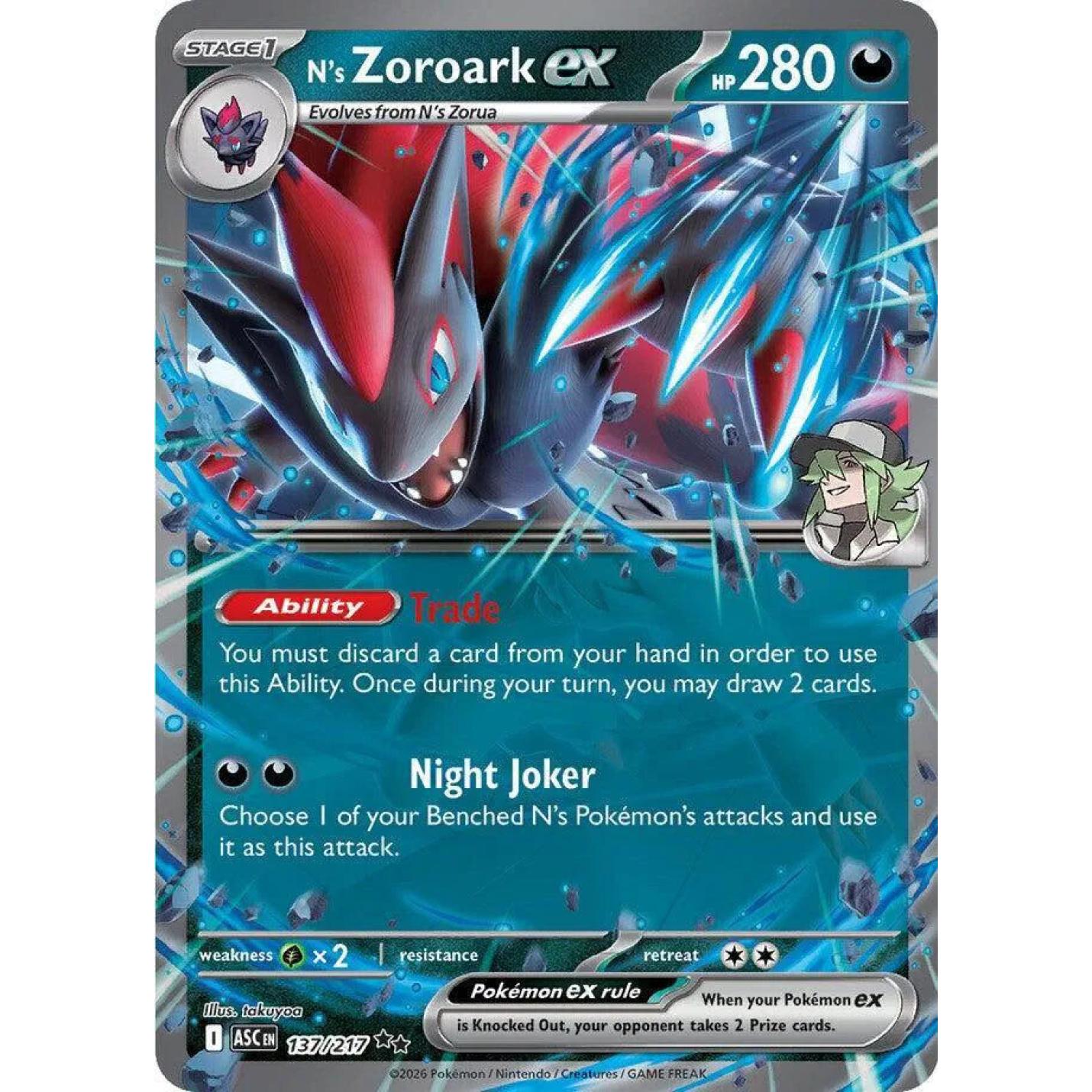 N's Zoroark ex 137/217 - Ascended Heroes - Holofoil
