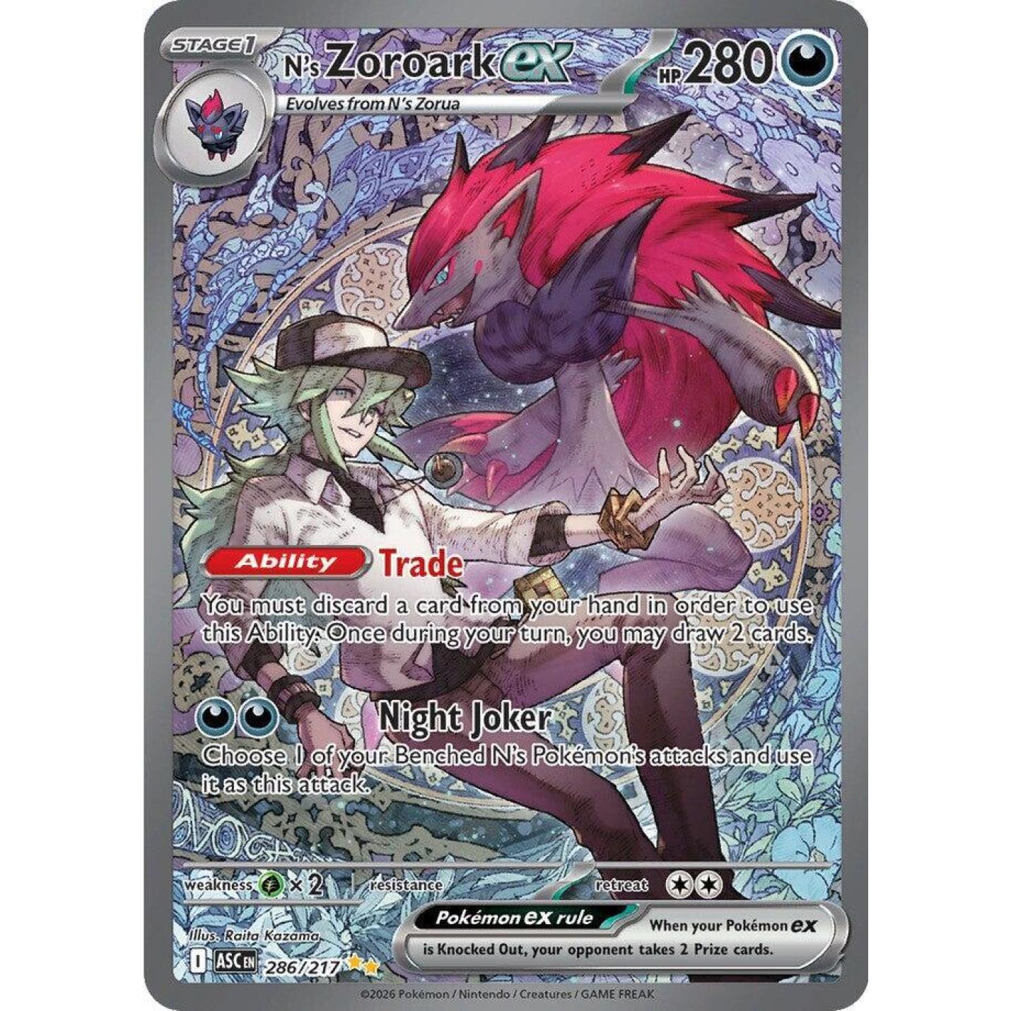 N's Zoroark ex 286/217 - Ascended Heroes - Holofoil