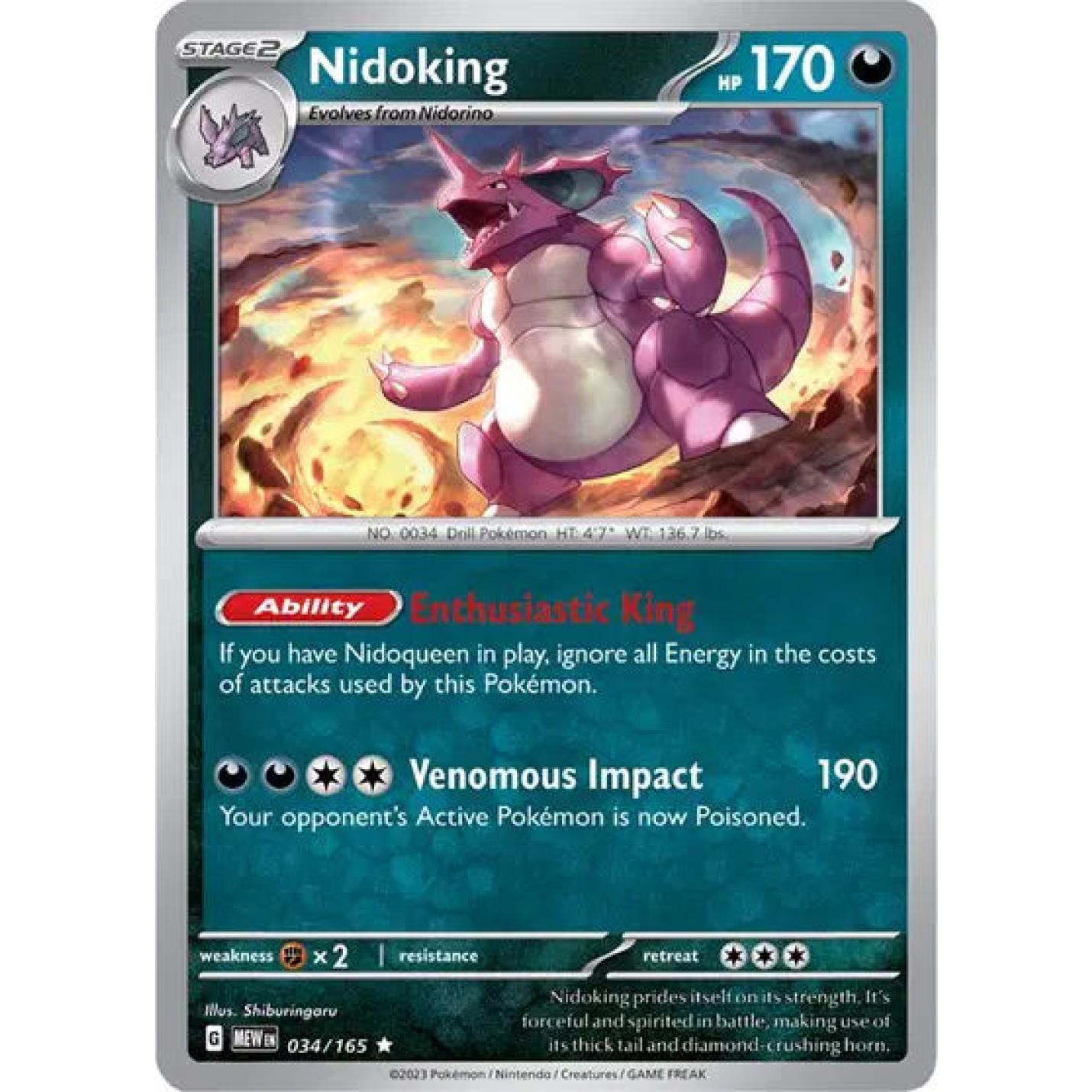Nidoking 034/165 - Scarlet & Violet 151 - Holofoil