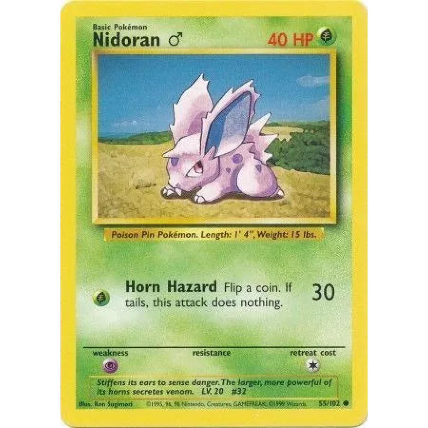 Nidoran M  55/102 - Base Set (Unlimited) - Normal