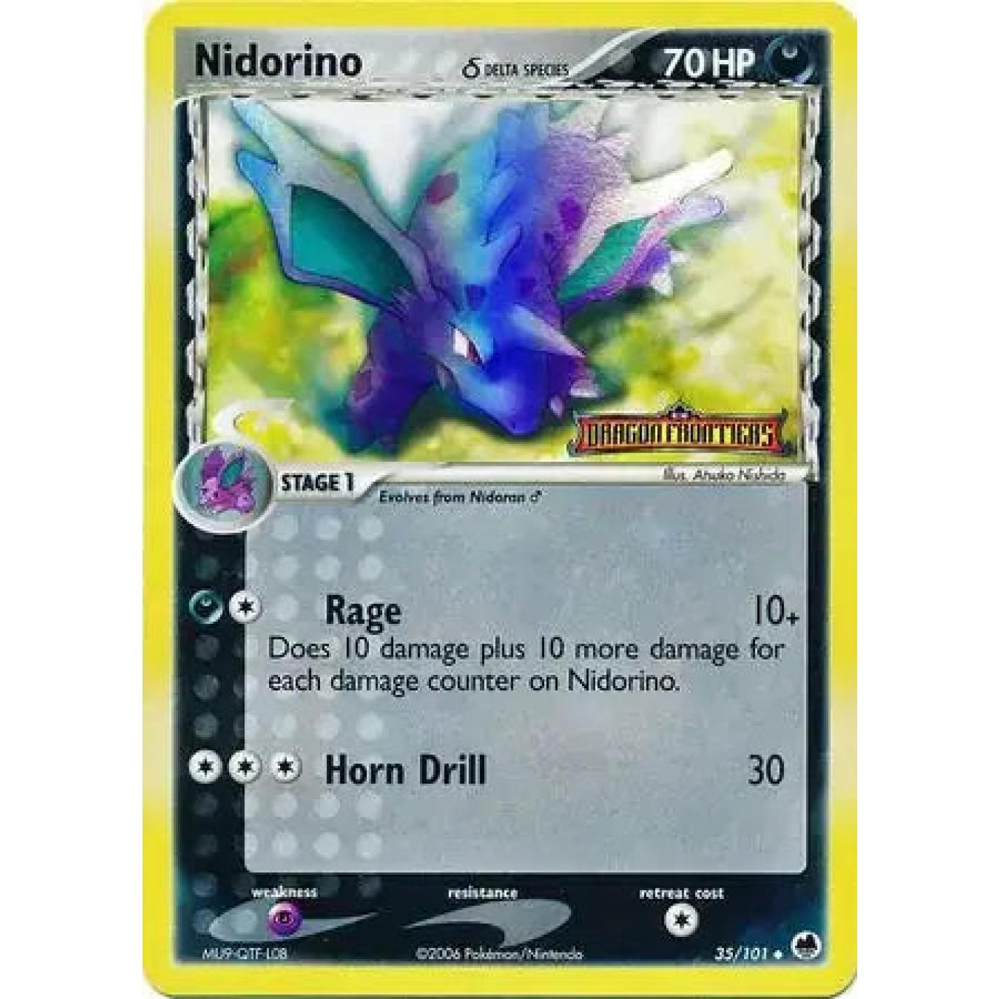 Nidorino 35/101 - EX Dragon Frontiers - Reverse Holofoil