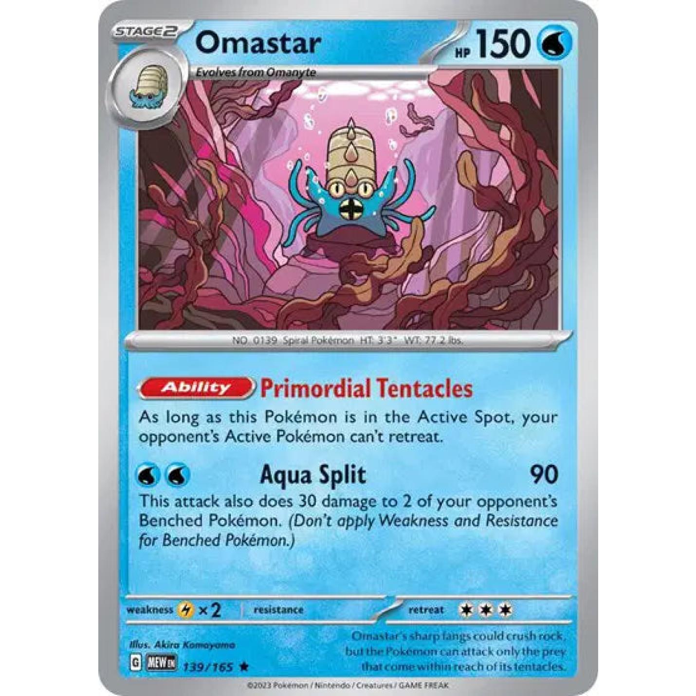 Omastar 139/165 - Scarlet & Violet 151 - Holofoil