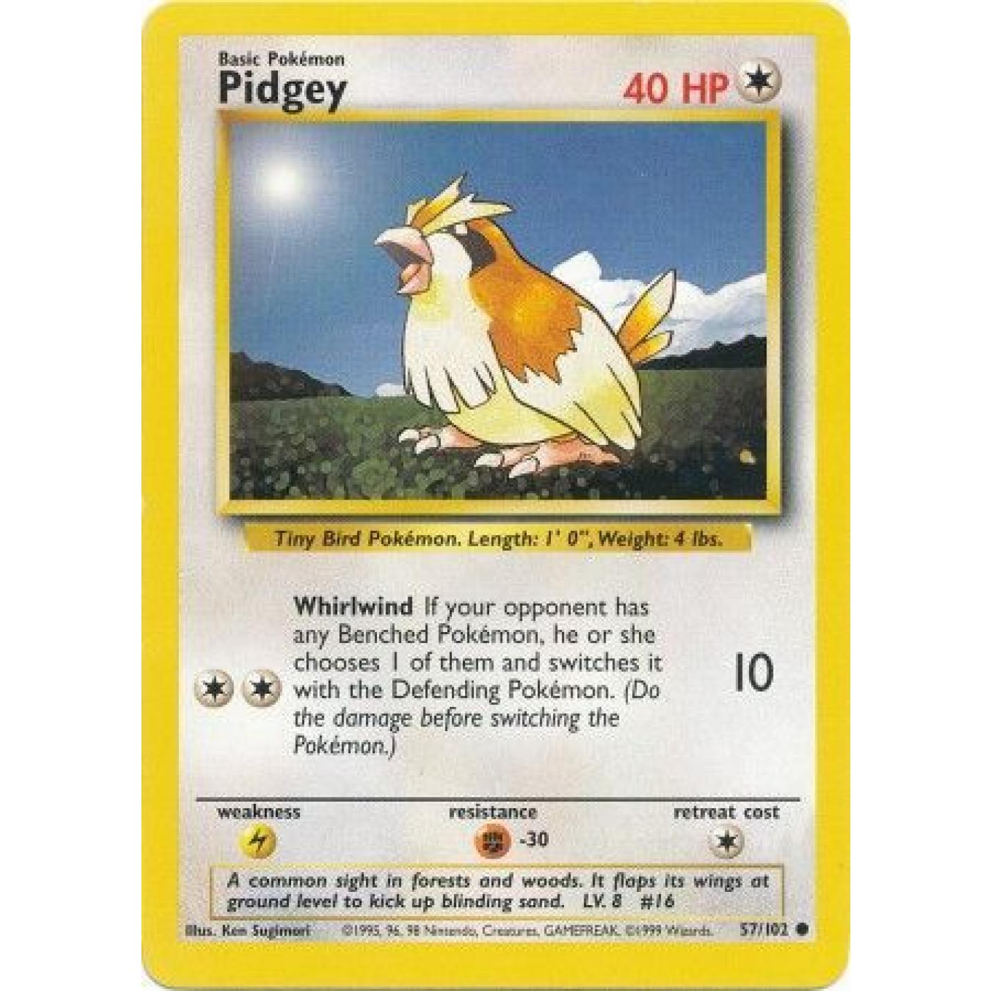 Pidgey 57/102 - Base Set (Unlimited) - Normal