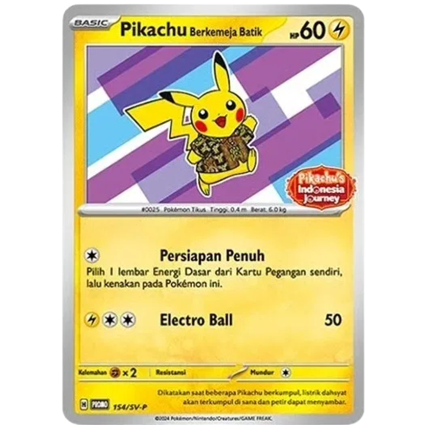Pikachu Berkemeja Batik (ID) 154/SV-P - Scarlet & Violet Indonesian Promos - Normal
