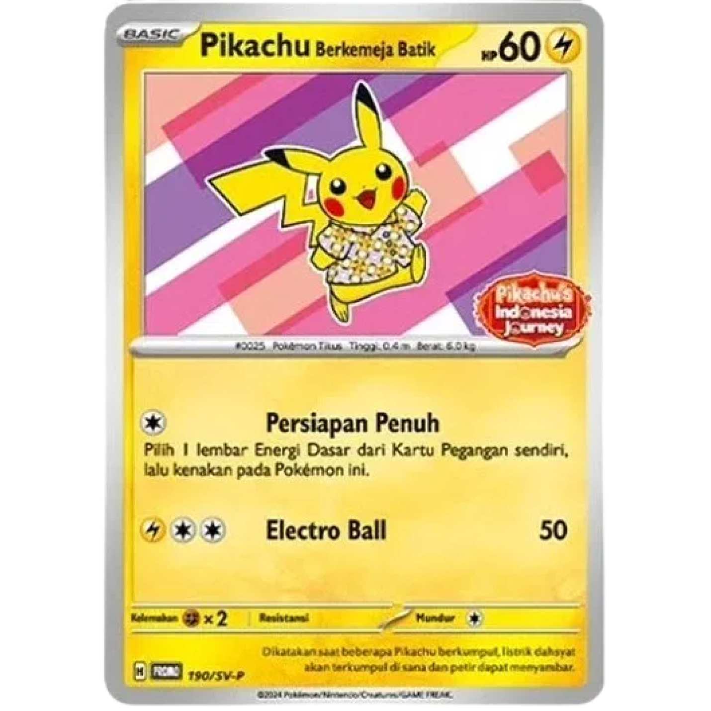 Pikachu Berkemeja Batik (ID) 190/SV-P - Scarlet & Violet Indonesian Promos - Normal