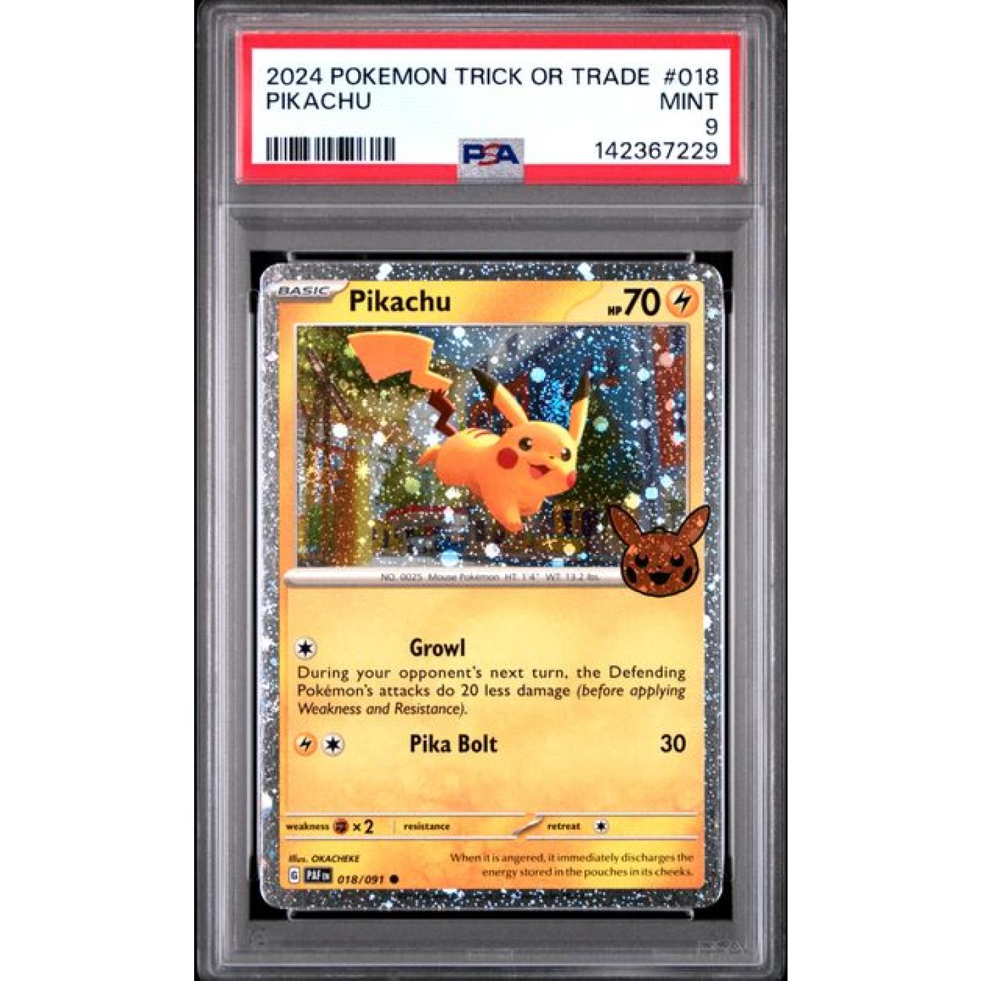 Pikachu (PSA 9) 018/091 - Trick or Trade 2024 - Holofoil