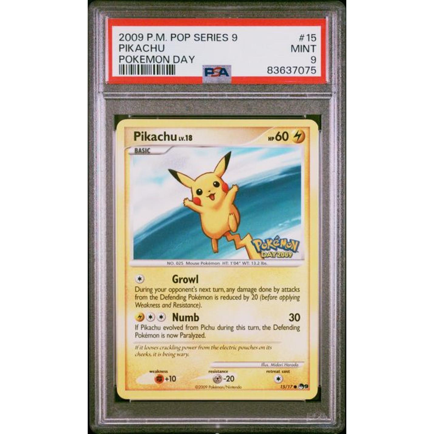 Pikachu (PSA 9) 15/17 - POP Series 9 - Normal
