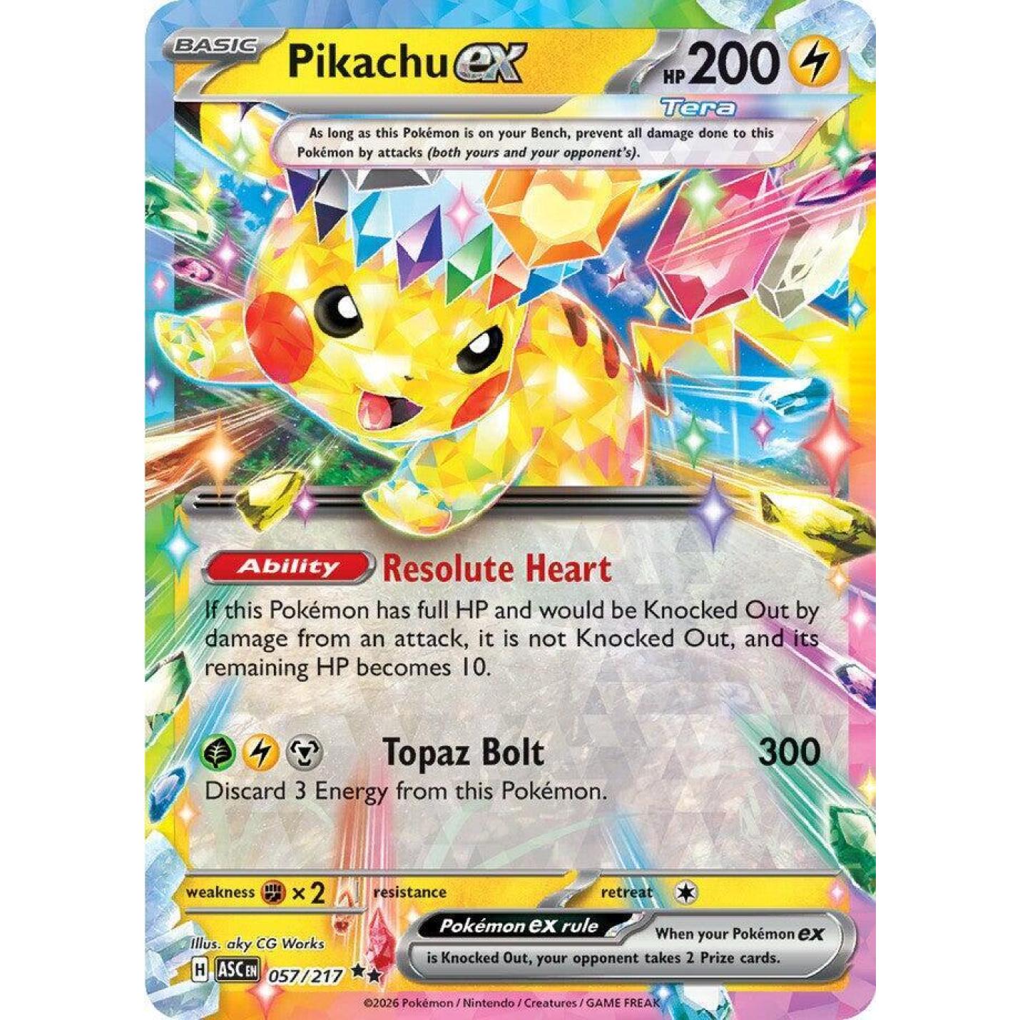 Pikachu ex 057/217 - Ascended Heroes - Holofoil
