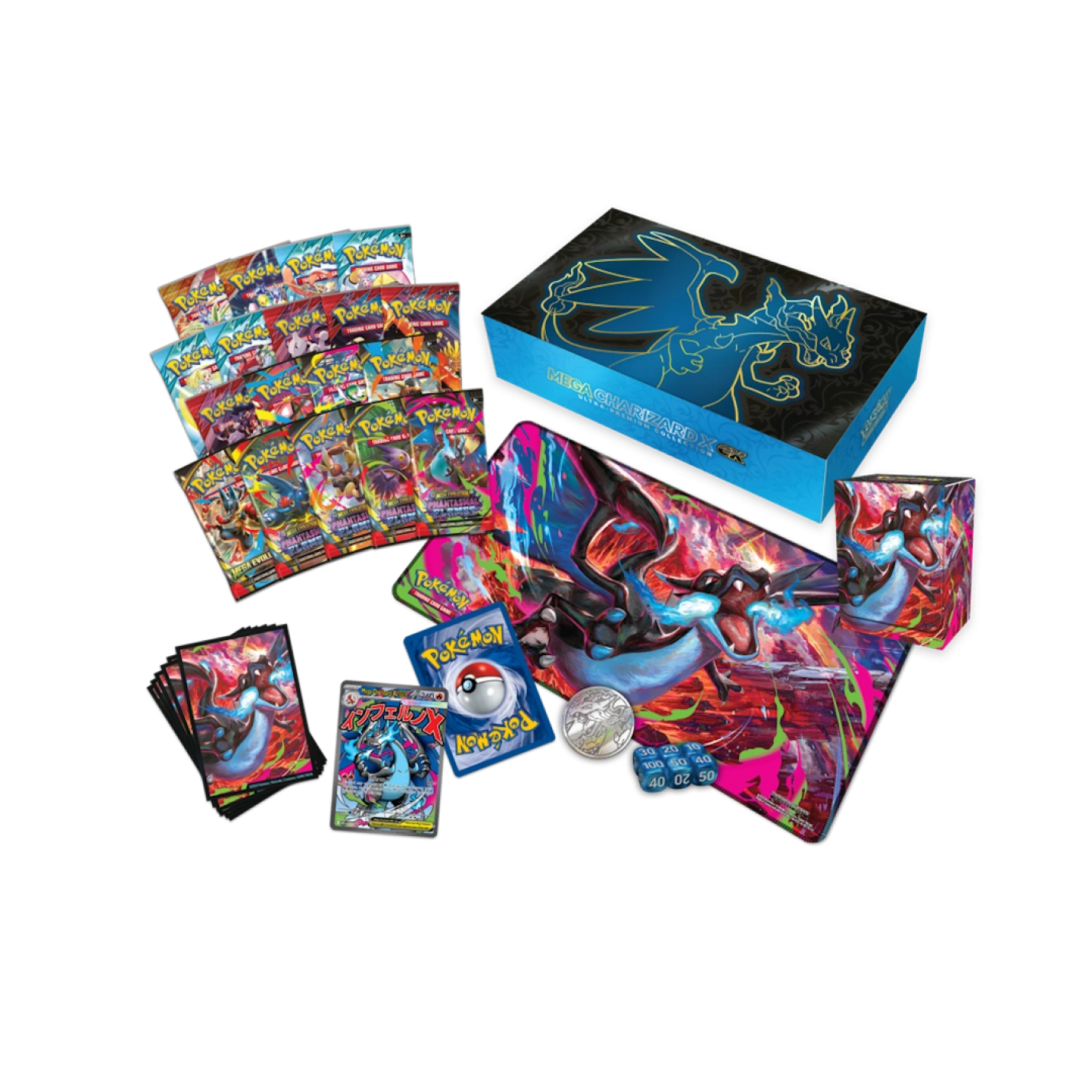 Pokémon Mega Charizard ex: Ultra Premium Collection Box Inhoud