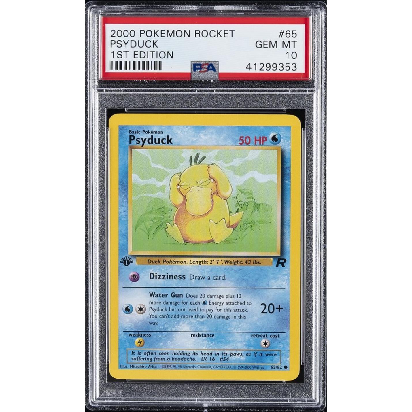 Psyduck (PSA 10) 65/82 - Team Rocket (1st Edition) - Normal