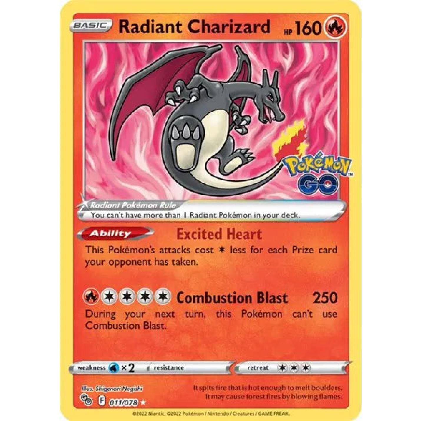 Radiant Charizard 011/078 - Pokemon Go - Holofoil