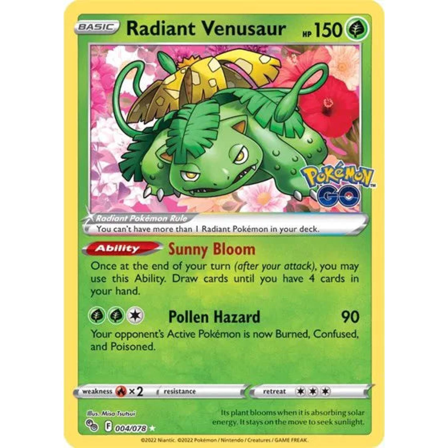Radiant Venusaur 004/078 - Pokemon Go - Holofoil