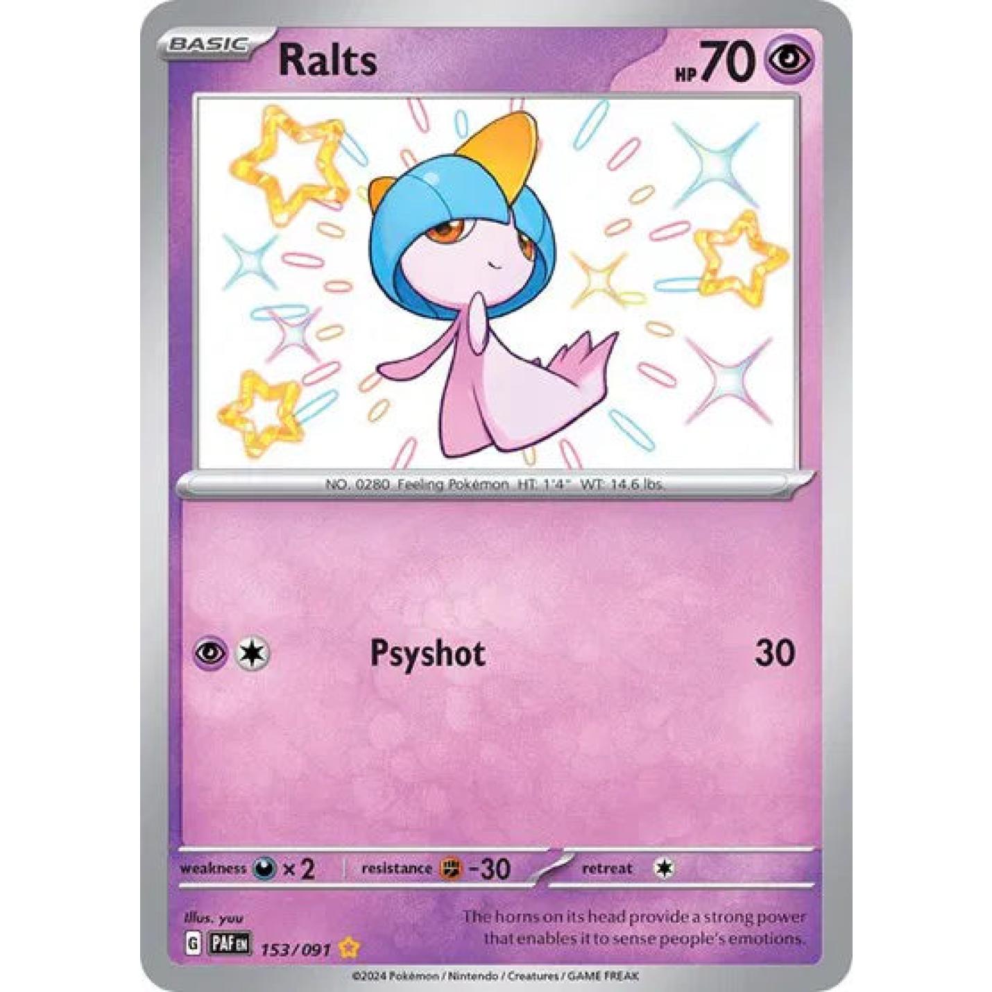Ralts 153/091 - Paldean Fates - Holofoil