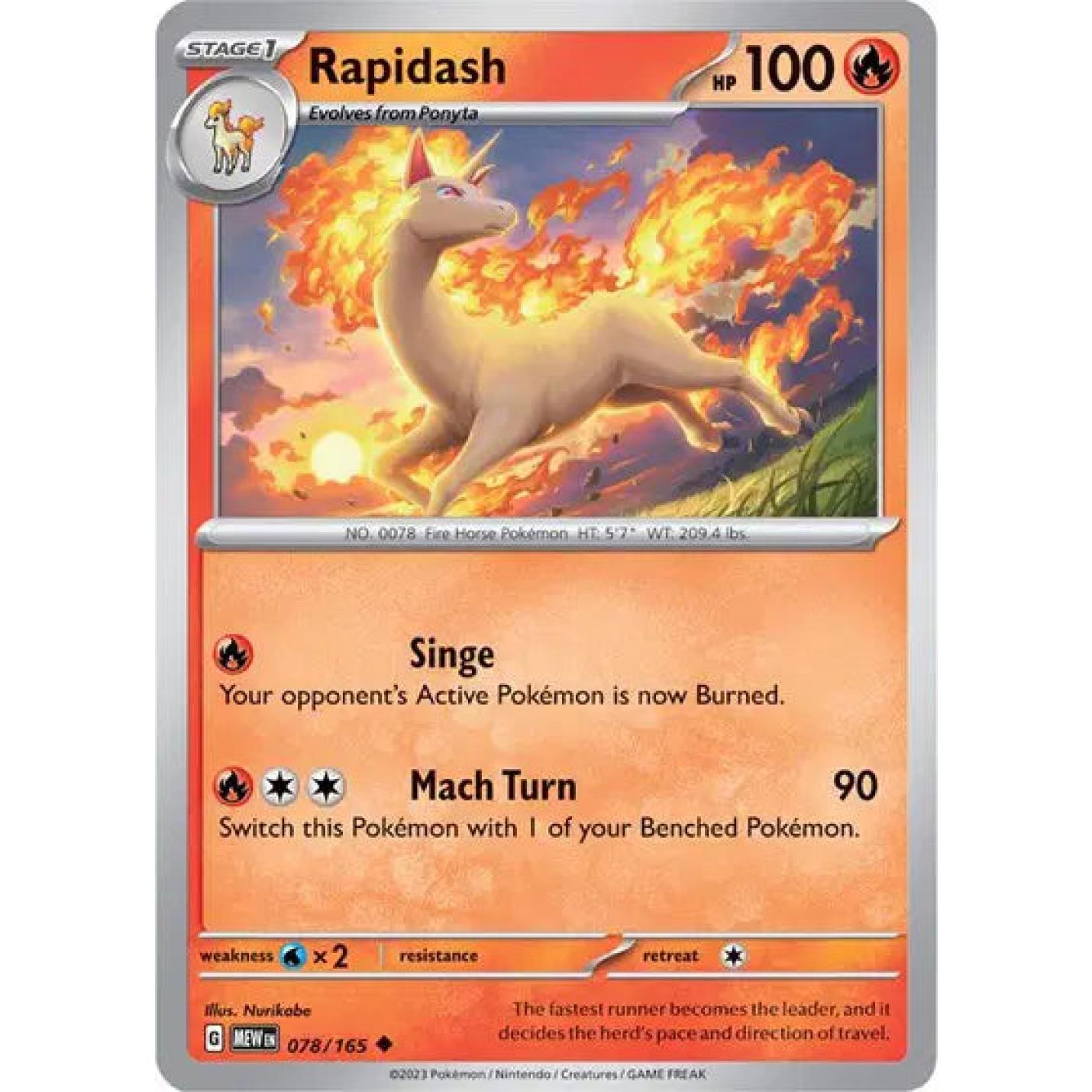 Rapidash 078/165 - Scarlet & Violet 151 - Reverse Holofoil