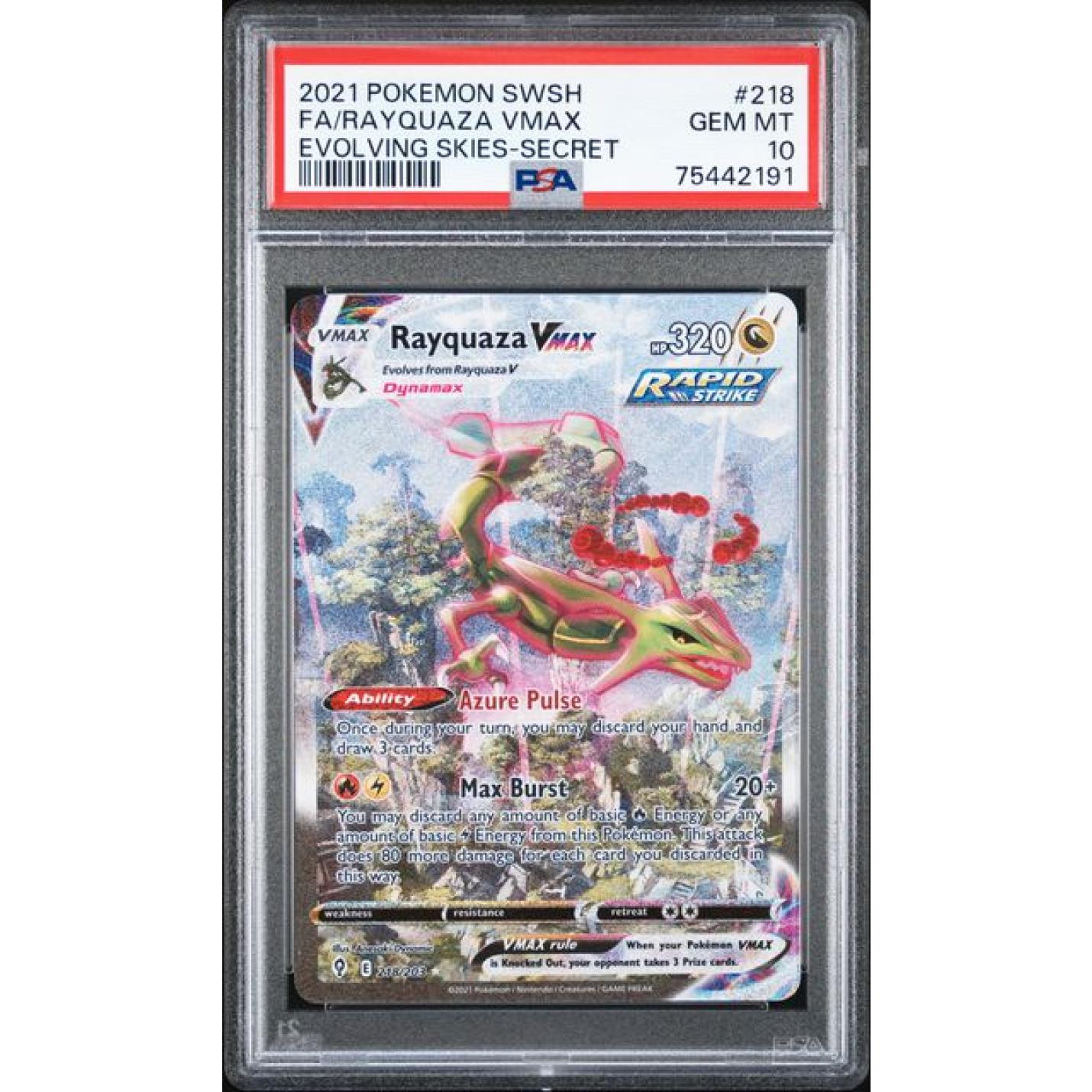 Rayquaza VMAX (PSA 10) 218/203 - Evolving Skies - Holofoil