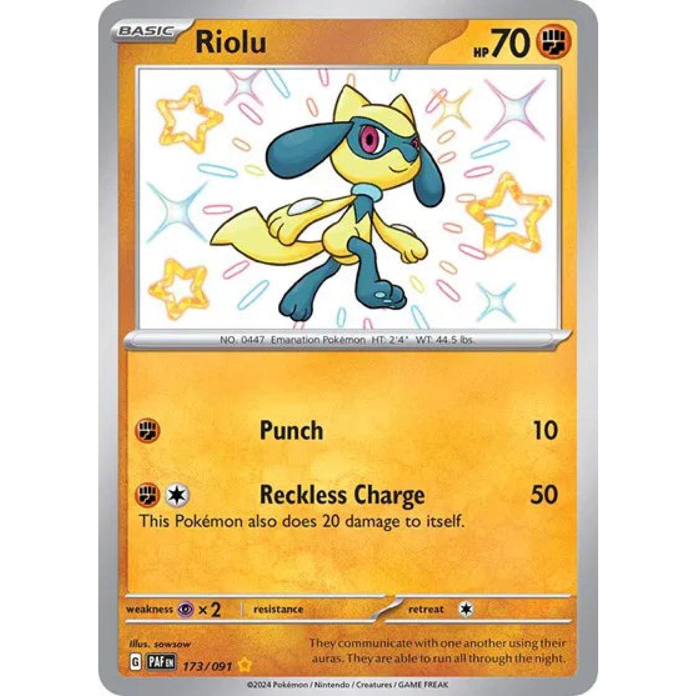 Riolu 173/091 - Paldean Fates - Holofoil