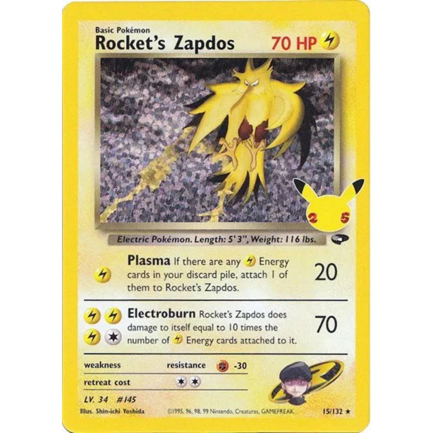 Rocket's Zapdos 15/132 - Celebrations: Classic Collection - Holofoil