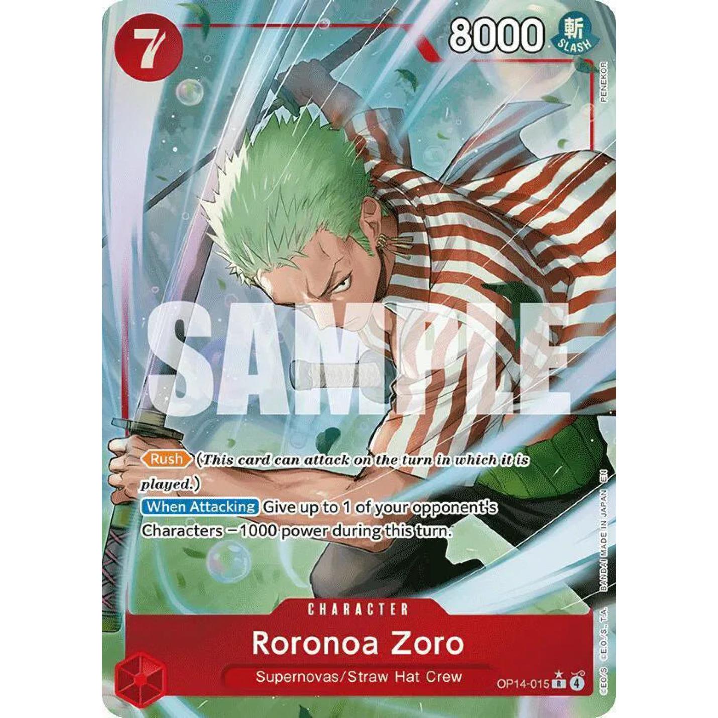 Roronoa Zoro (Alternate Art) OP14-015 - The Azure Sea's Seven - Foil