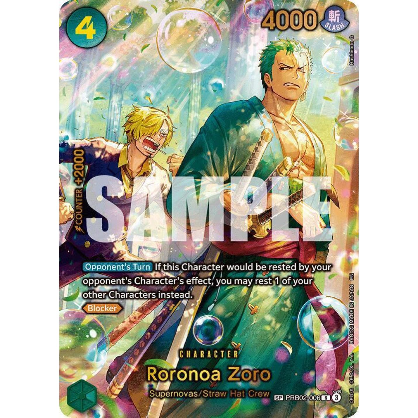 Roronoa Zoro (SP) (Alternate Art) PRB02-006 - The Azure Sea's Seven - Foil