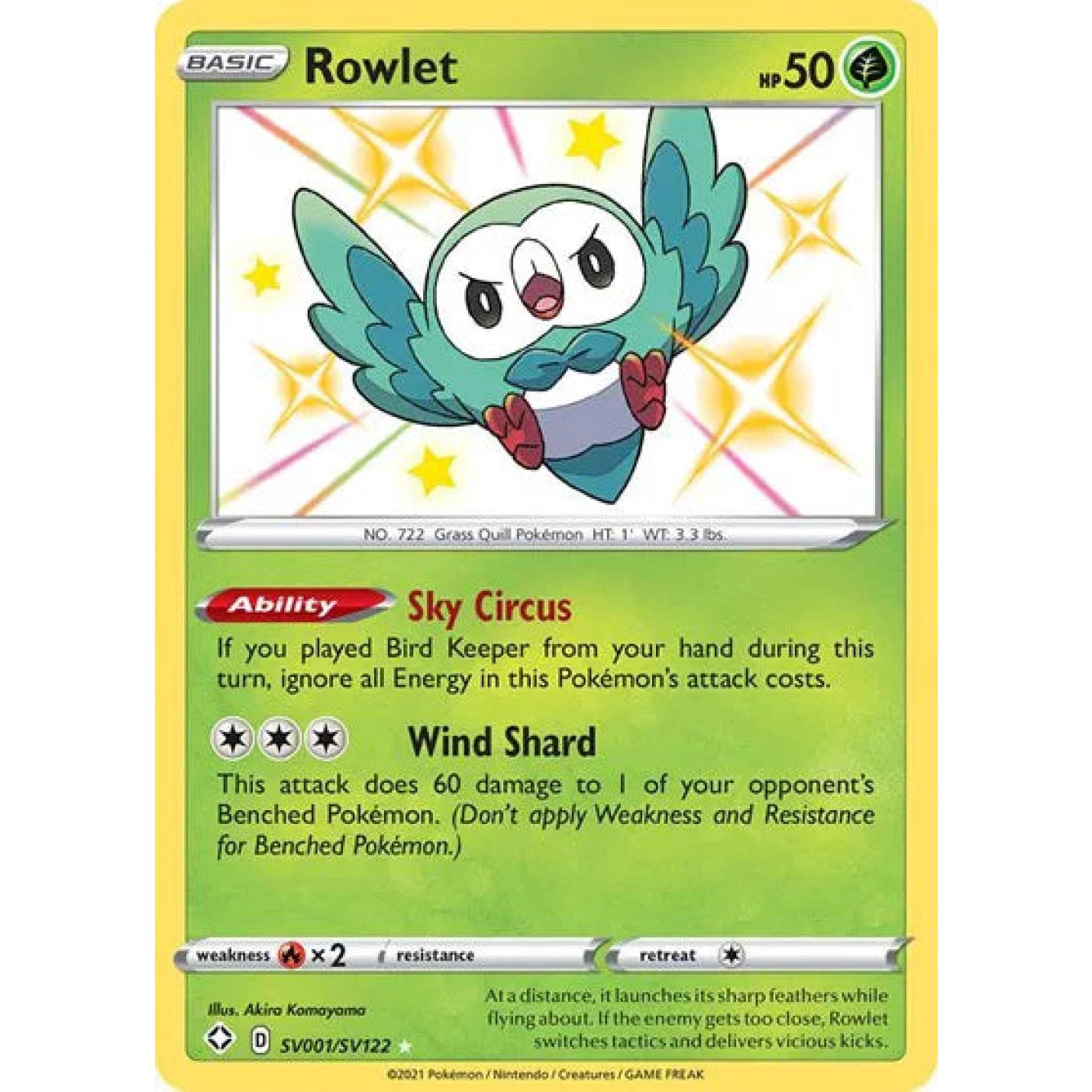 Rowlet SV001/SV122 - Shining Fates: Shiny Vault - Holofoil
