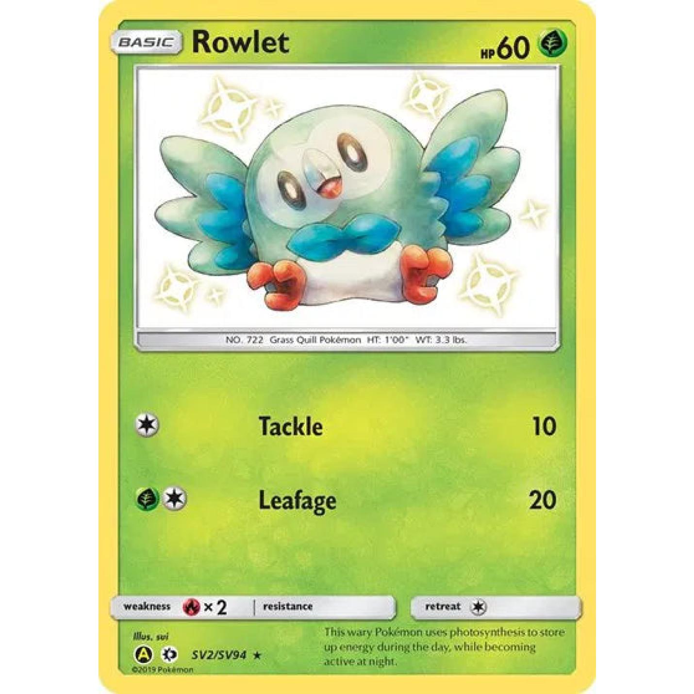 Rowlet SV2/SV94  - Hidden Fates: Shiny Vault - Holofoil