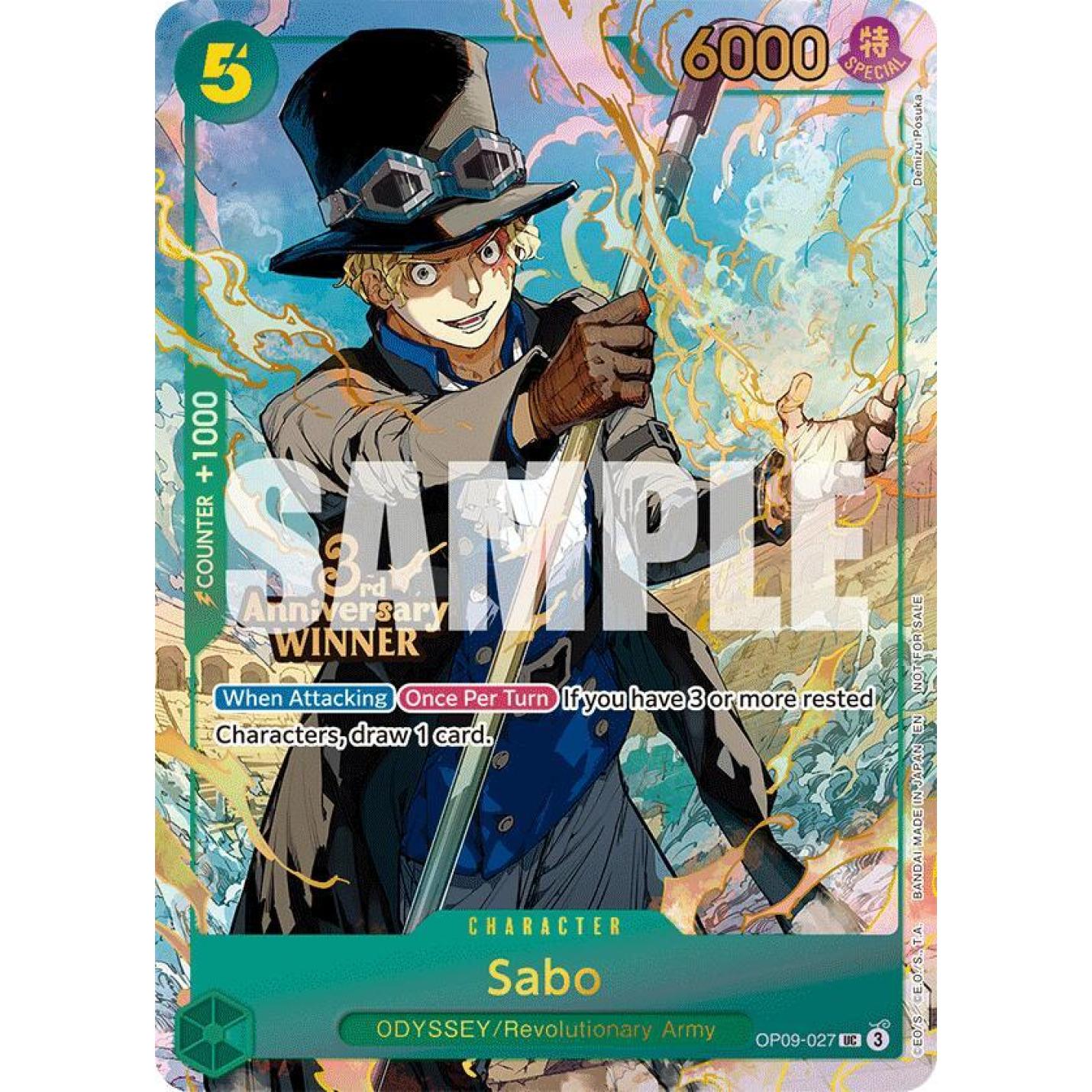 Sabo (3rd Anniversary Winner) OP09-027 - Promotion Cards - Foil