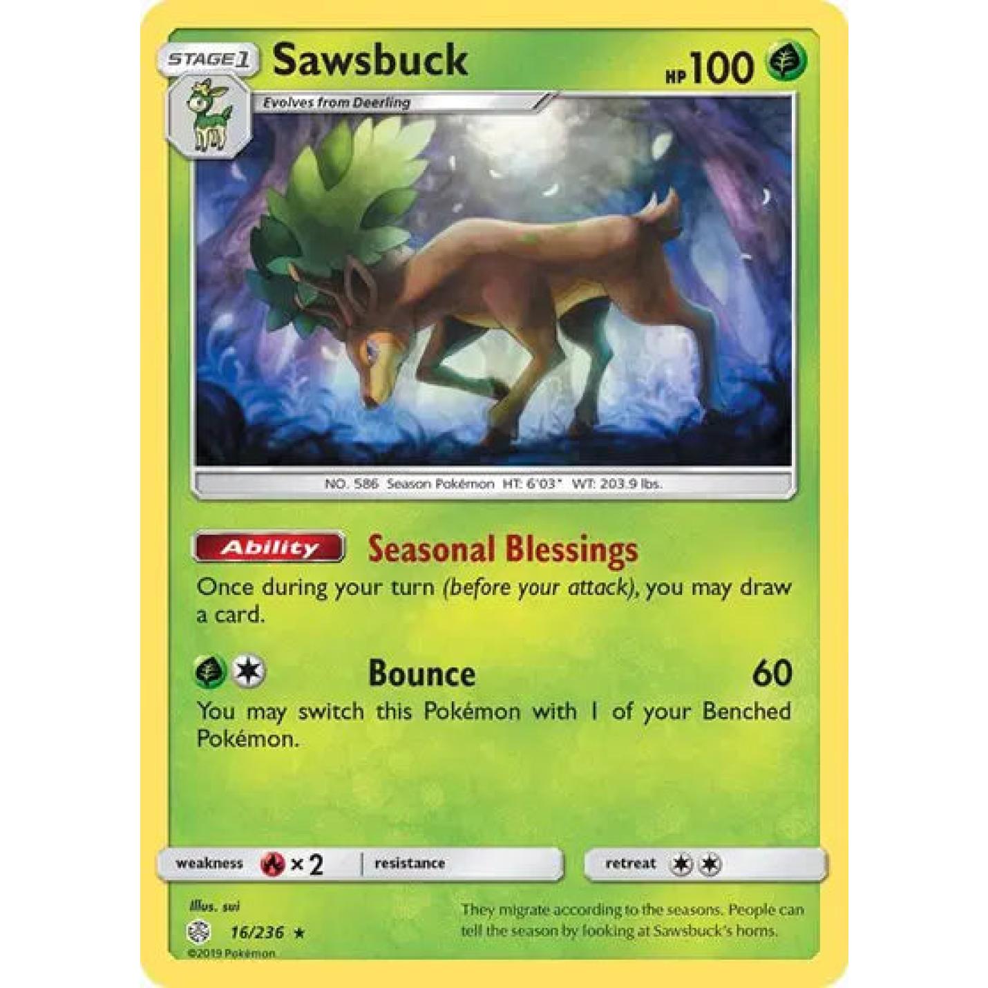 Sawsbuck 16/236 - Cosmic Eclipse - Reverse Holofoil