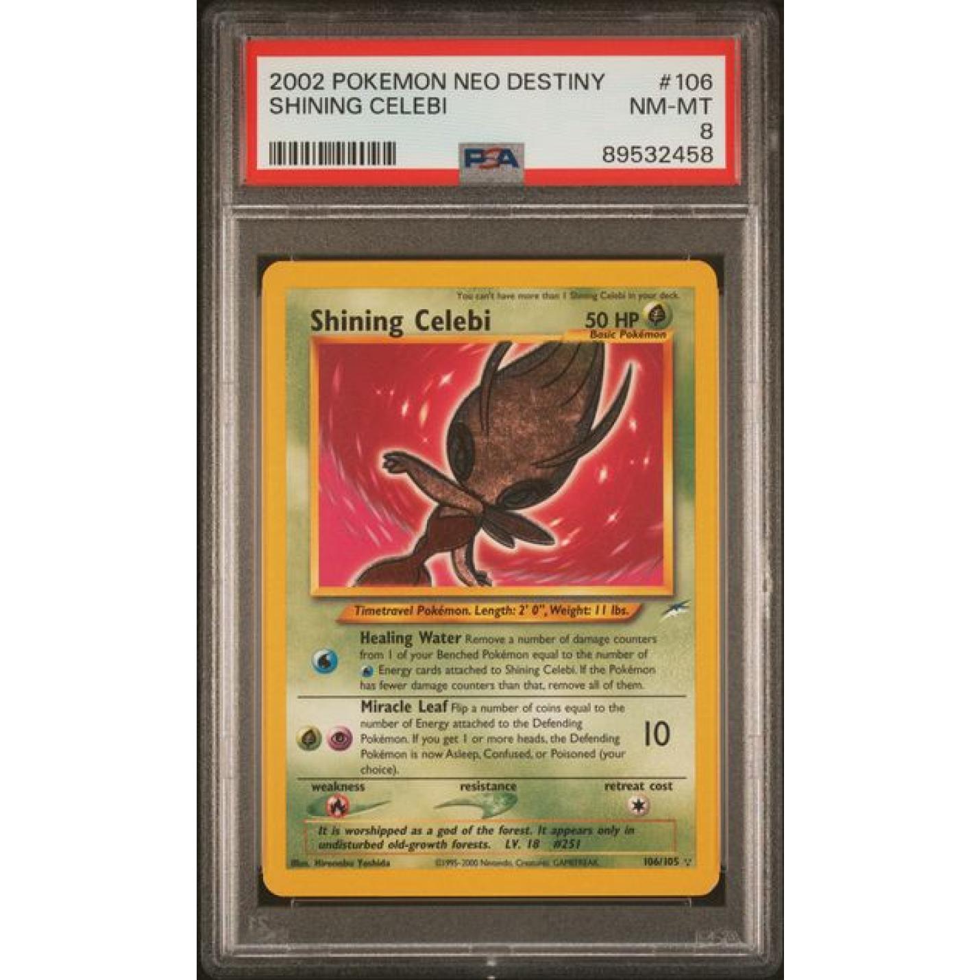 Shining Celebi (PSA 8) 106/105 - Neo Destiny (Unlimited) - Holofoil