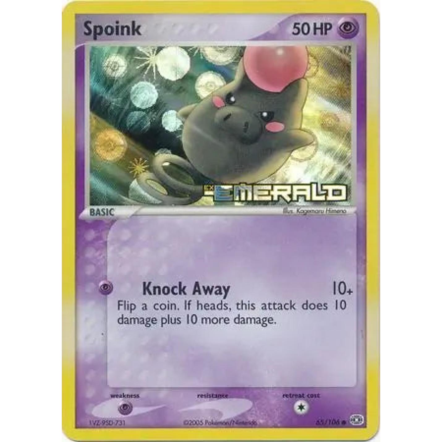 Spoink 65/106 - EX Emerald - Reverse Holofoil