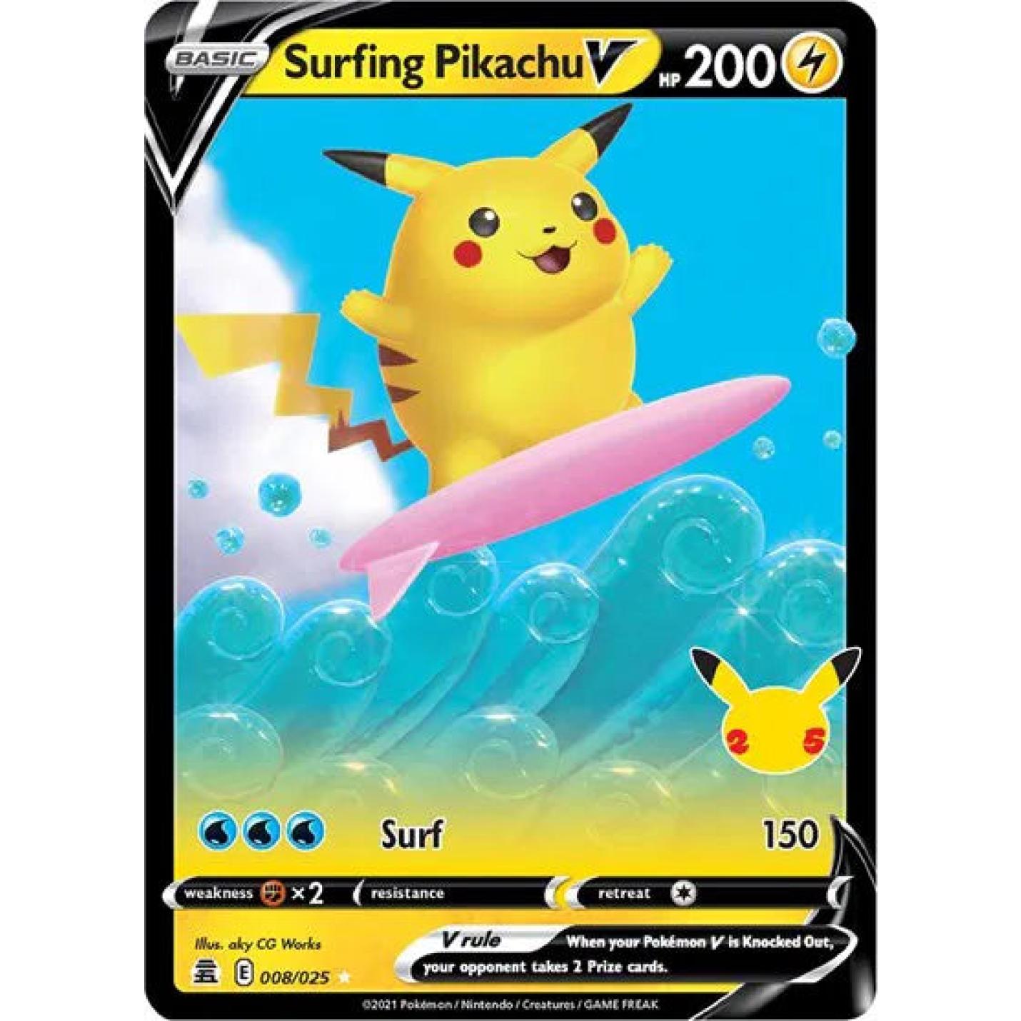 Surfing Pikachu V 008/025 - Celebrations - Holofoil