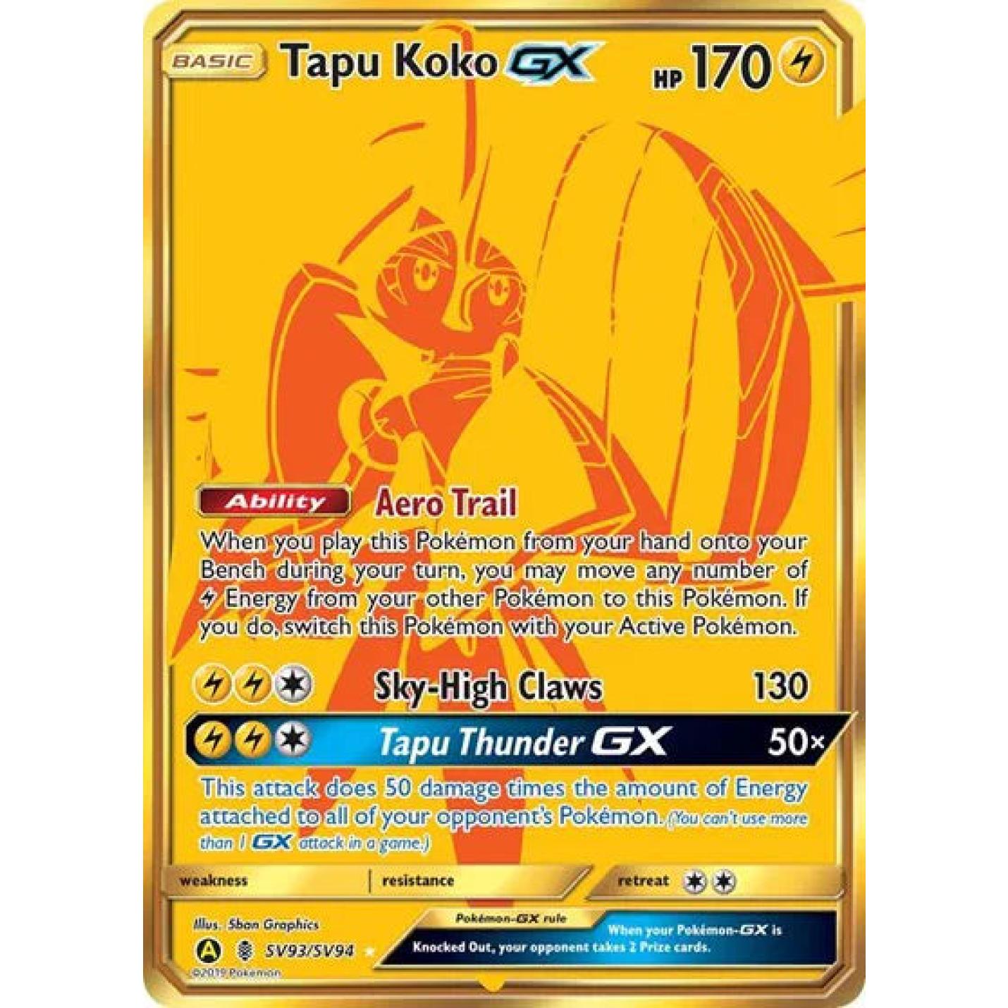 Tapu Koko GX SV93/SV94  - Hidden Fates: Shiny Vault - Holofoil