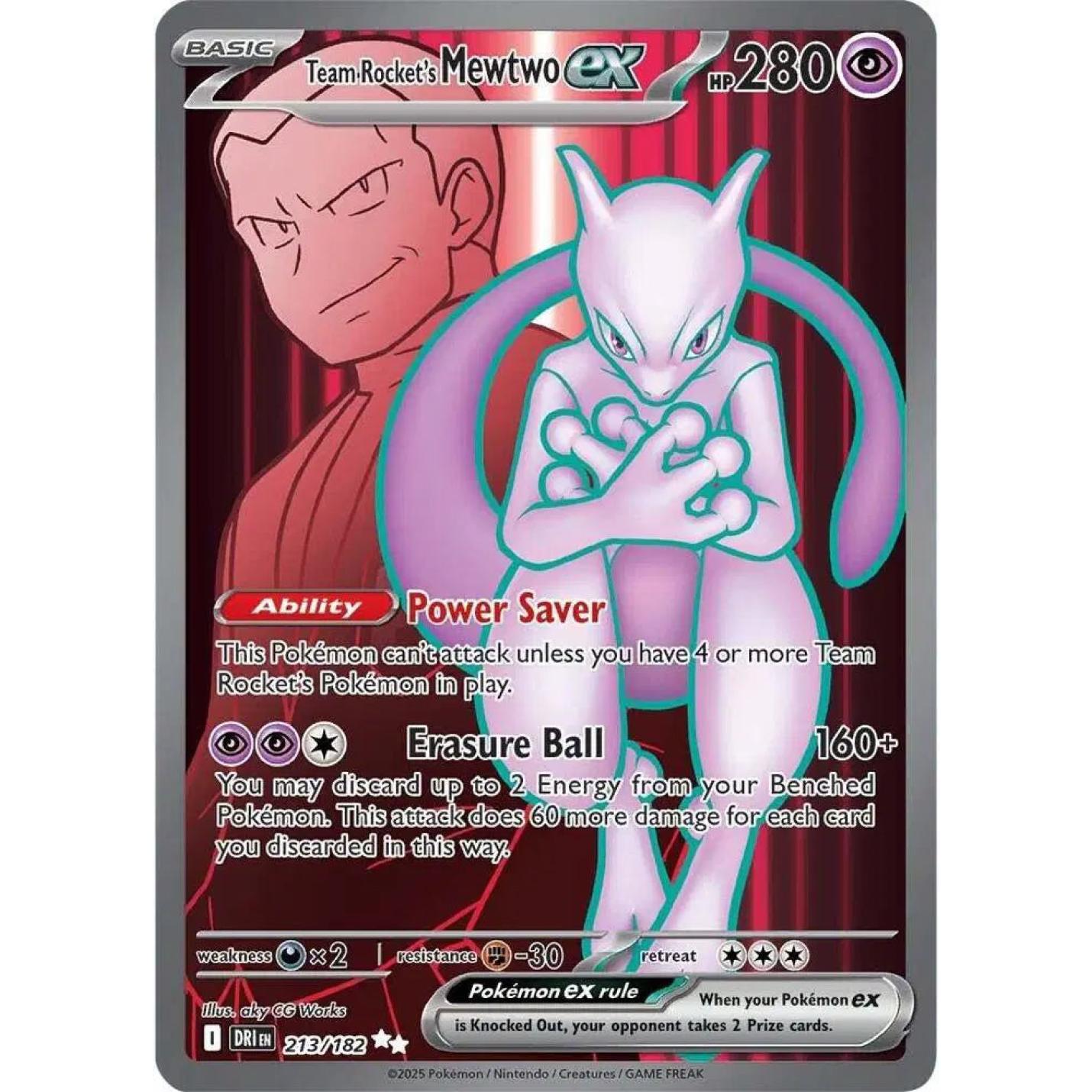 Team Rocket's Mewtwo ex 213/182 - Destined Rivals - Holofoil
