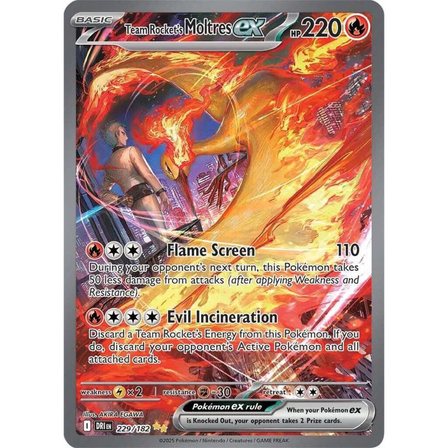Team Rocket's Moltres ex 229/182 - Destined Rivals - Holofoil