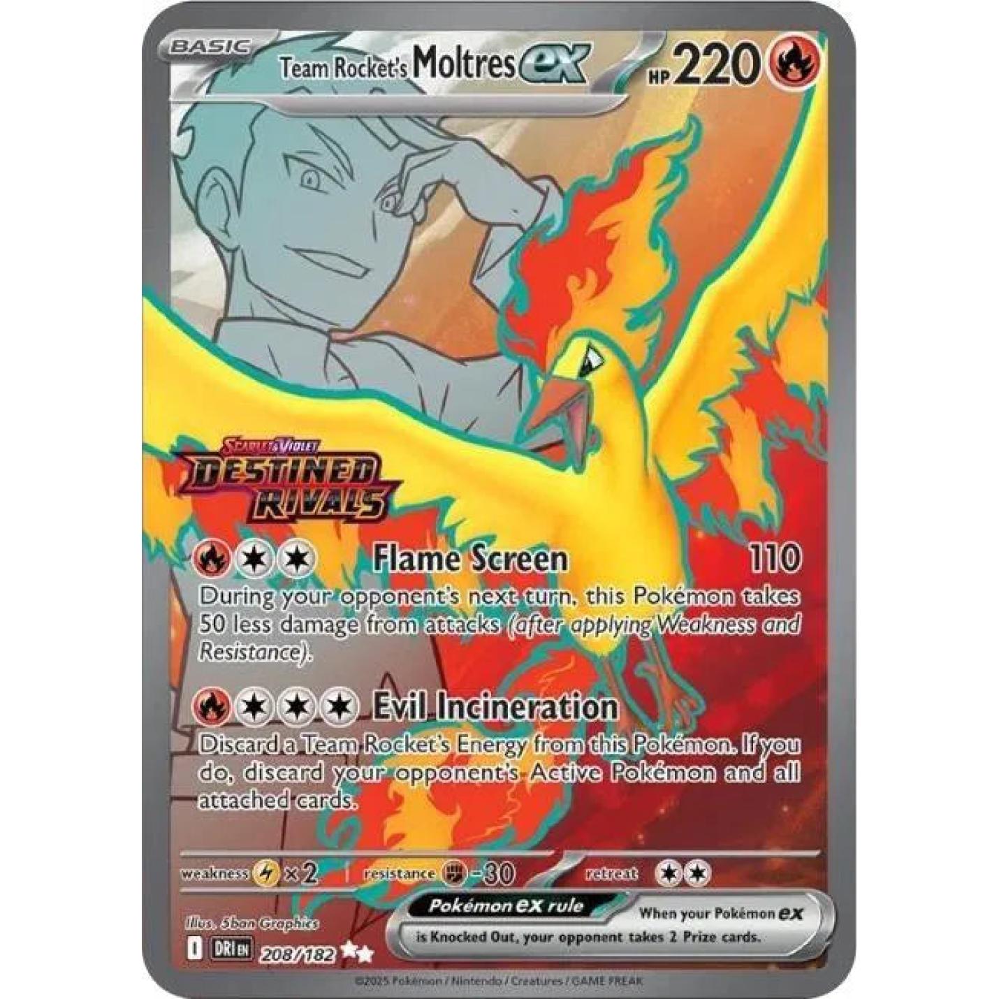 Team Rocket's Moltres ex (Stamped) 208/182 - Destined Rivals - Holofoil