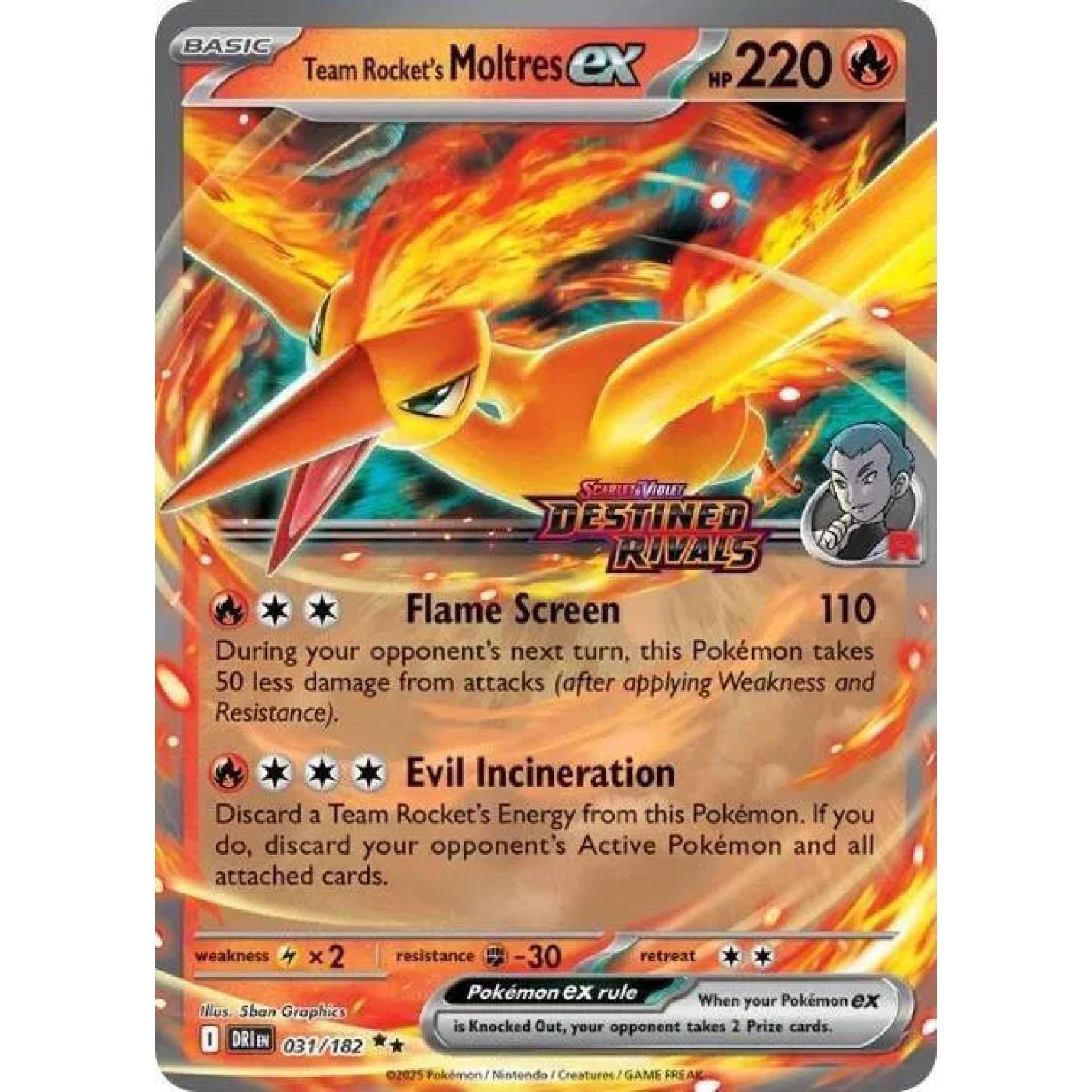 Team Rocket's Moltres ex (Stamped) 31/182 - Destined Rivals - Holofoil